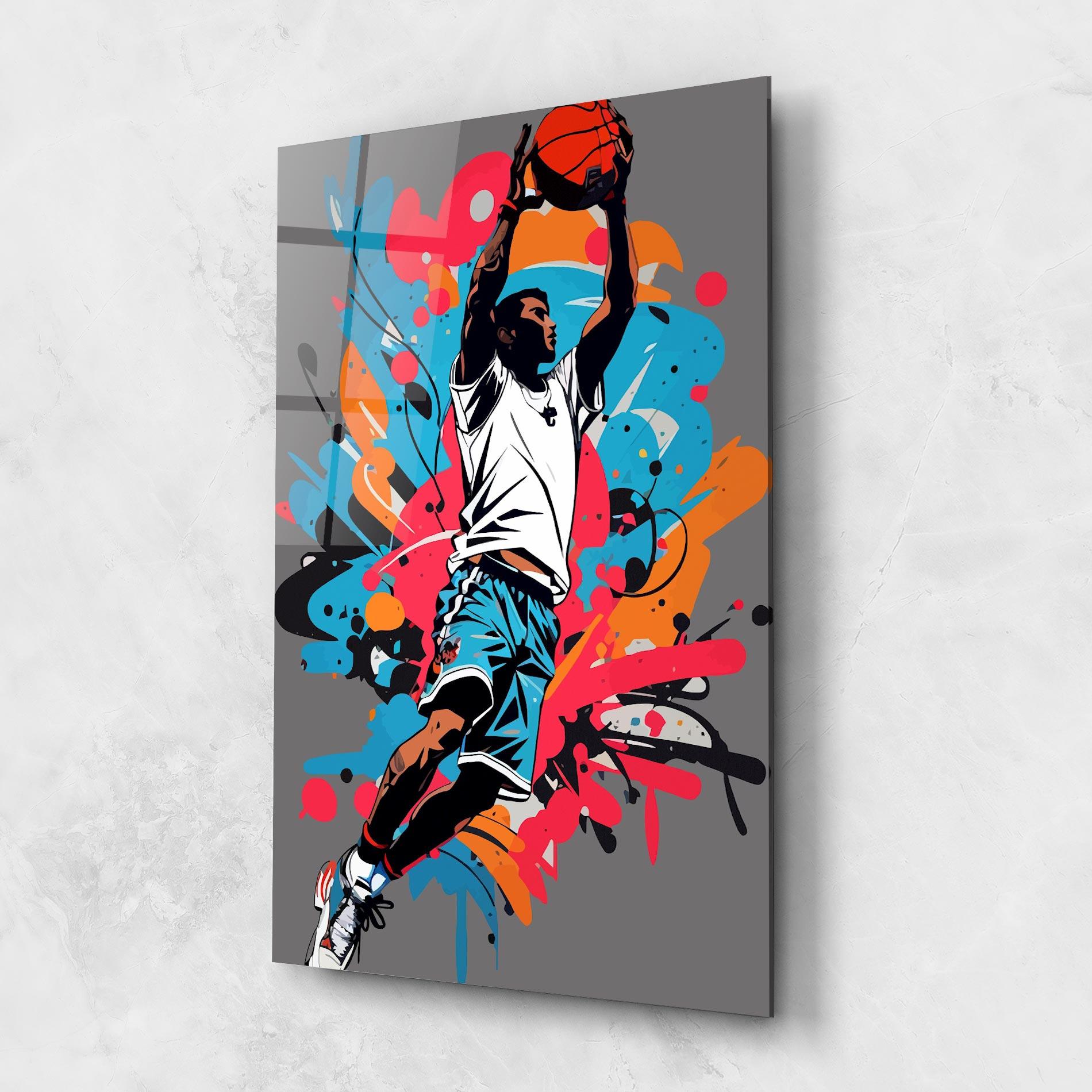 Üvegkép Blue Red Basket mockup 1