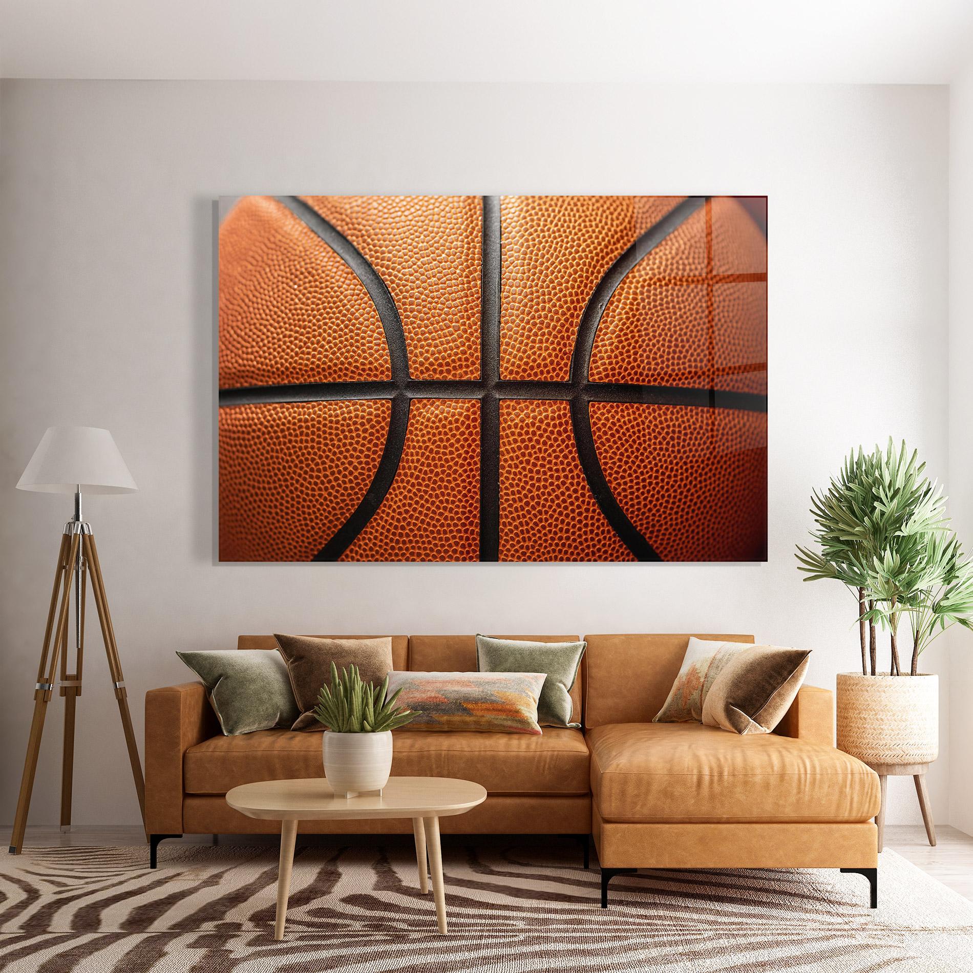 Üvegkép Close Up Leather Basketball mockup 7