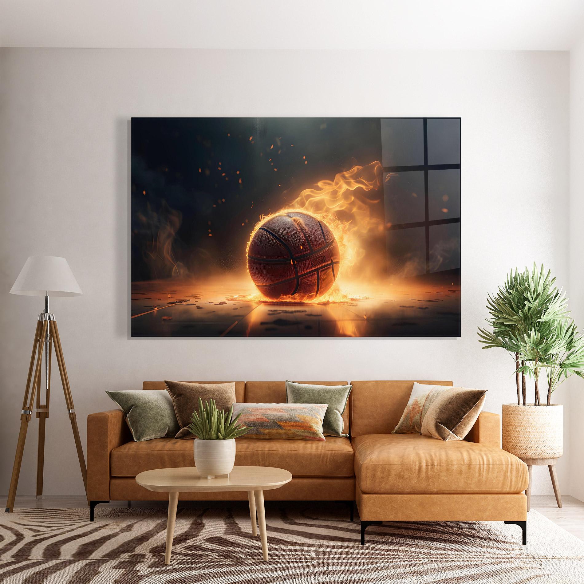 Üvegkép Fire Basketball mockup 7