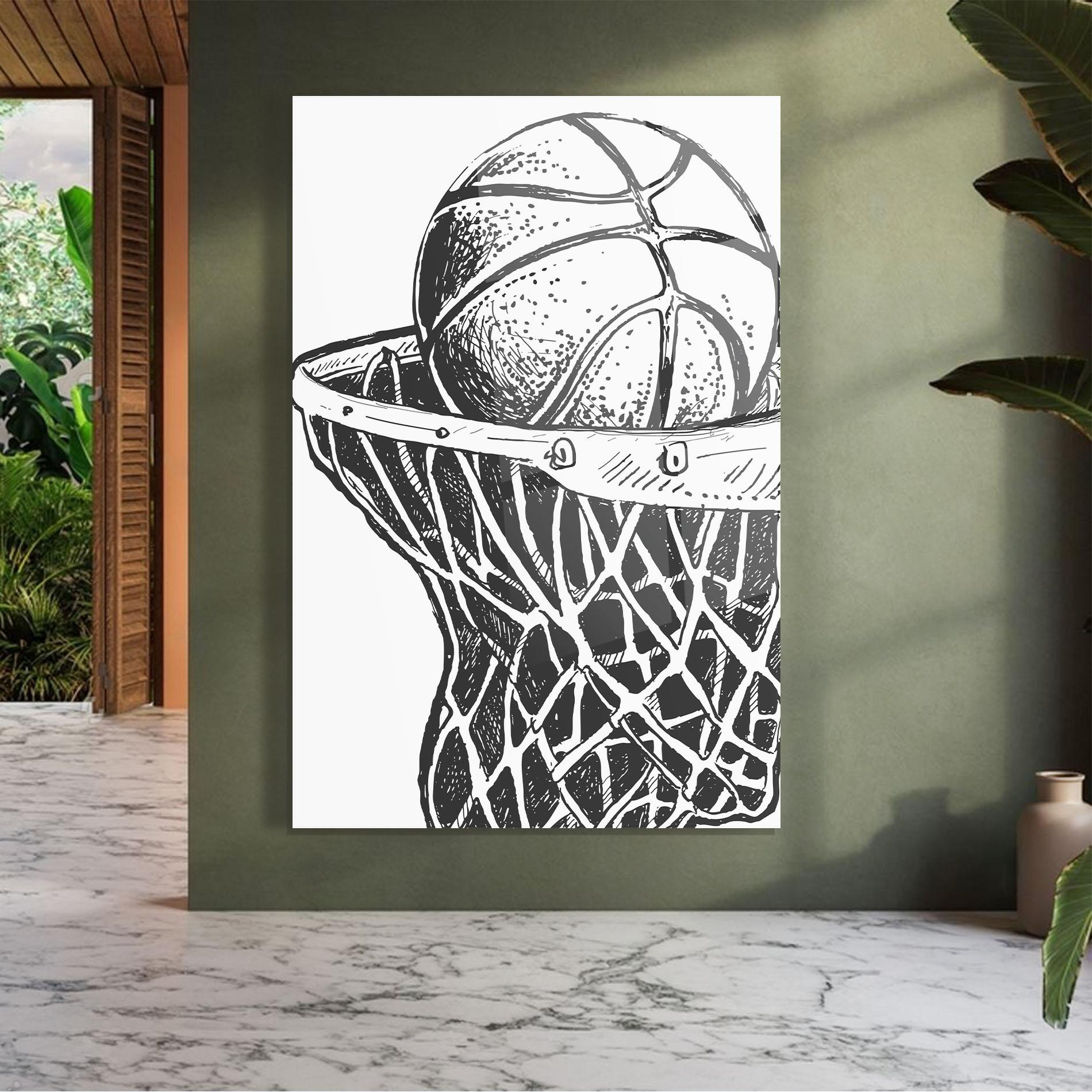 Üvegkép Basketball Grey Hoop mockup 7