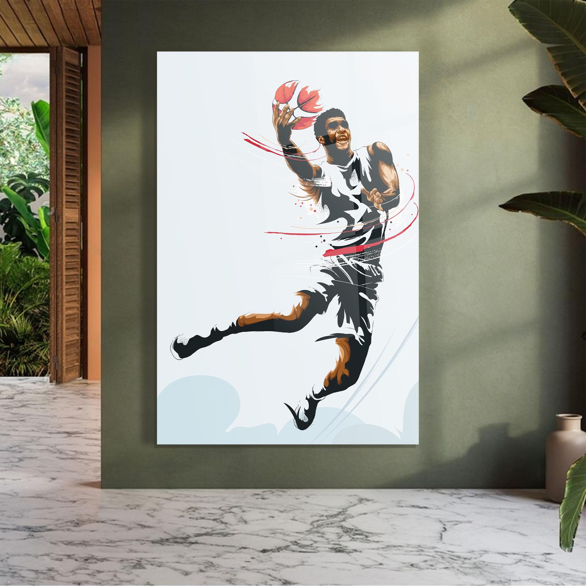 Üvegkép Basketball Shot mockup 7