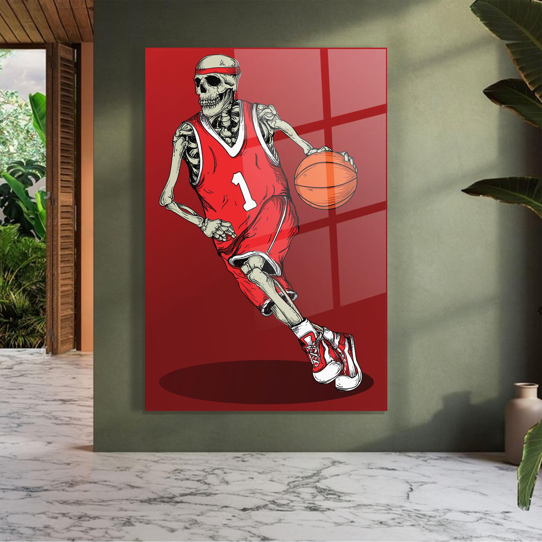 Üvegkép Basketball Skull mockup 7