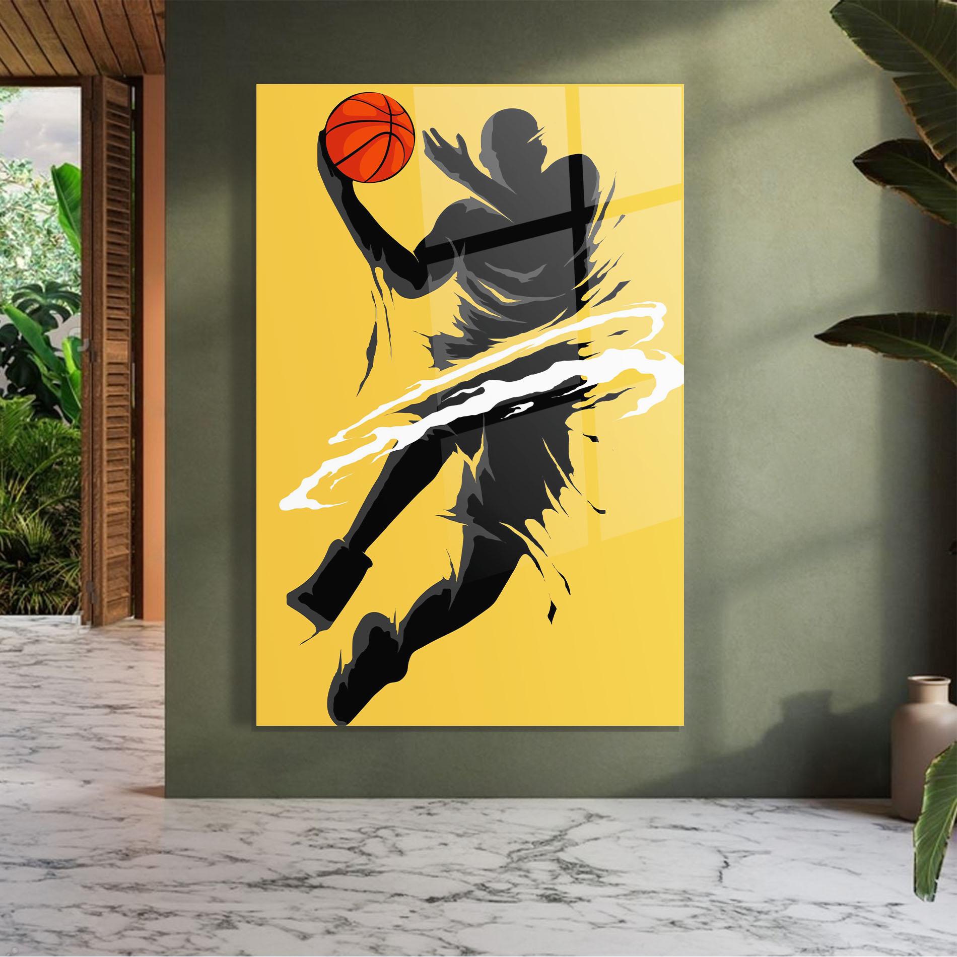 Üvegkép Basketball Smoke mockup 7