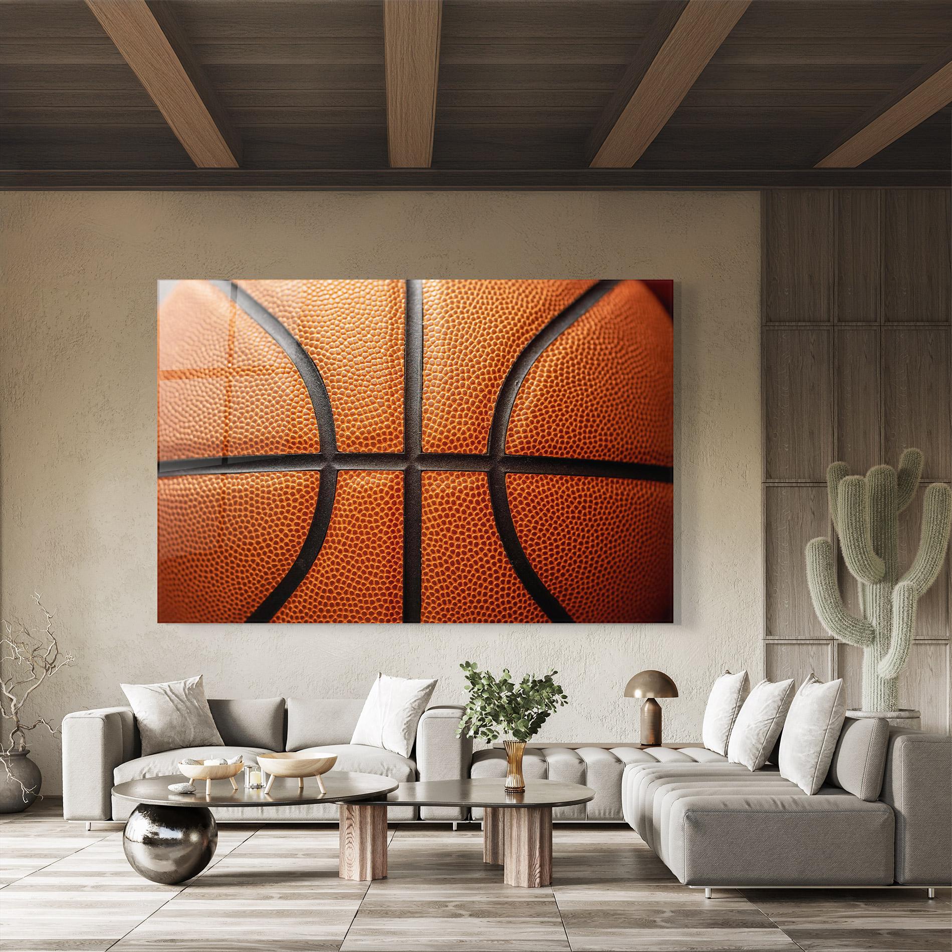 Üvegkép Close Up Leather Basketball mockup 8
