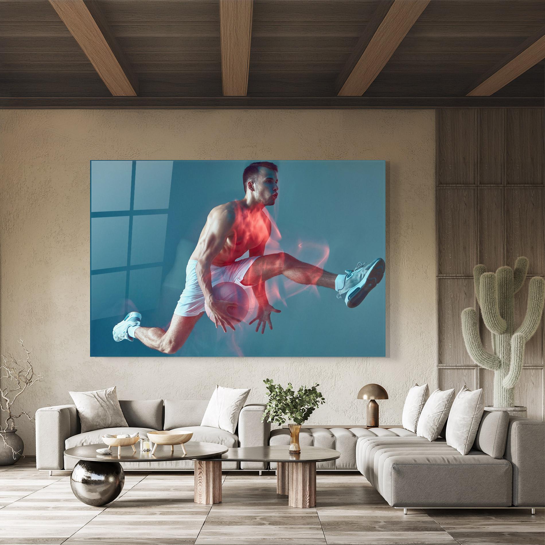 Üvegkép Fire Basketball Player mockup 8