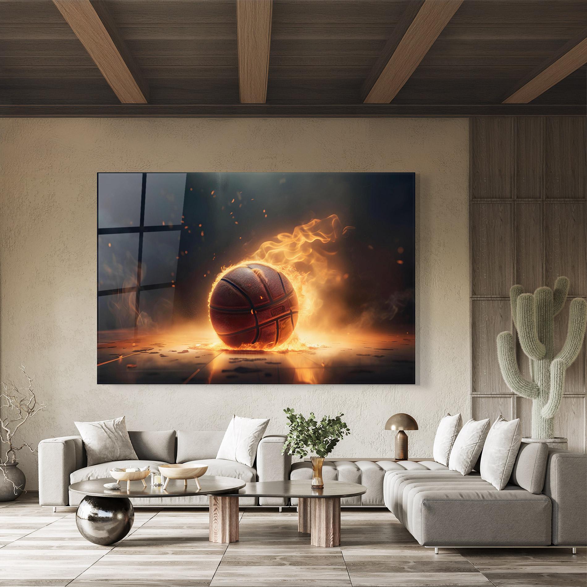 Üvegkép Fire Basketball mockup 8