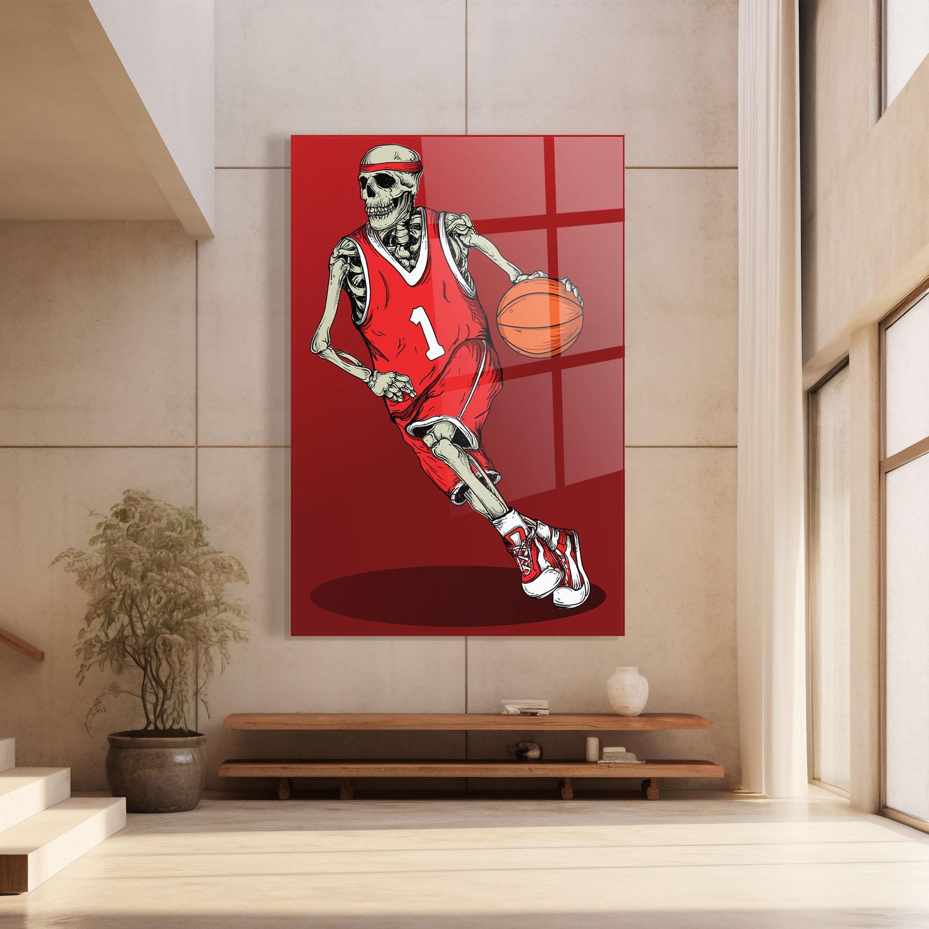 Üvegkép Basketball Skull mockup 8