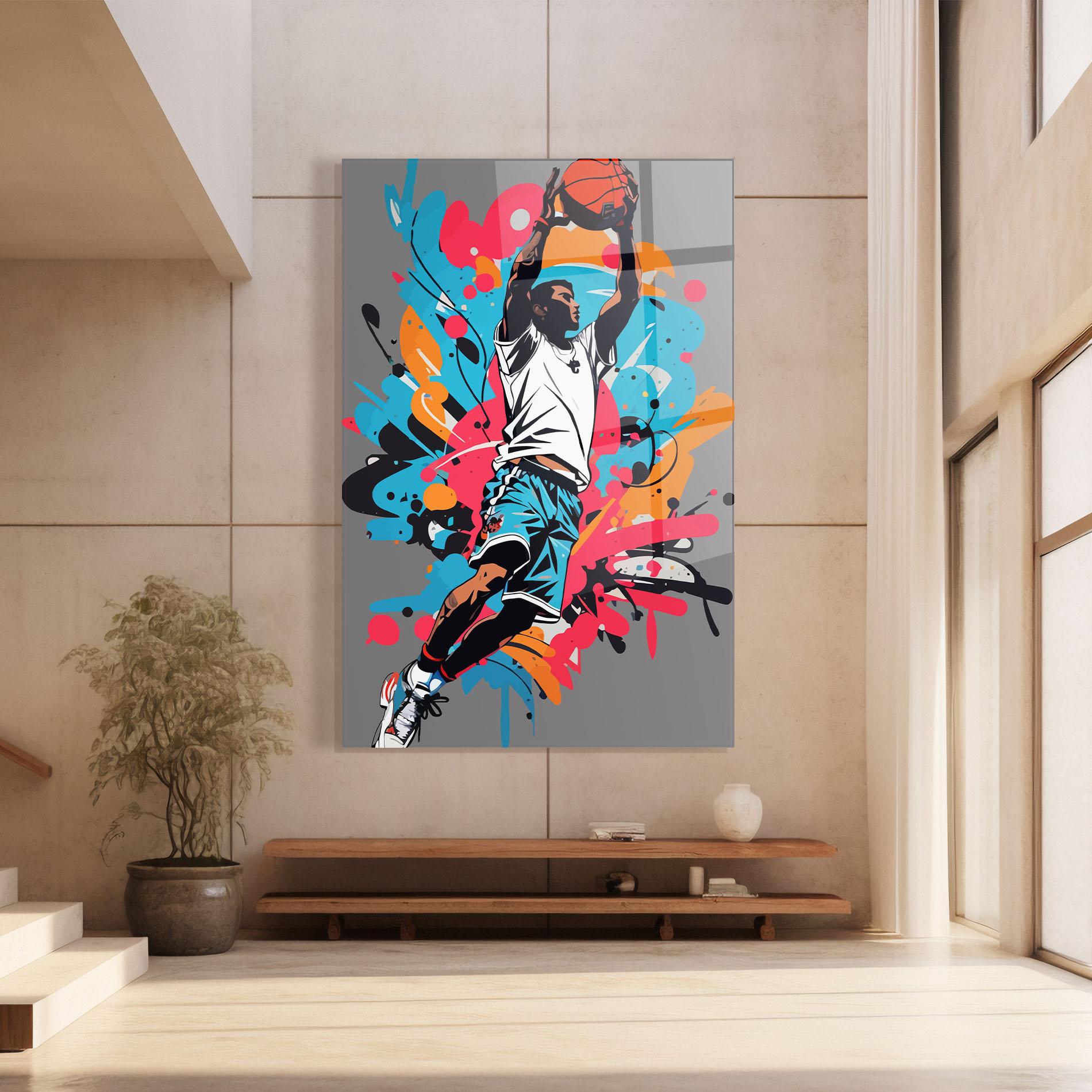 Üvegkép Blue Red Basket mockup 8