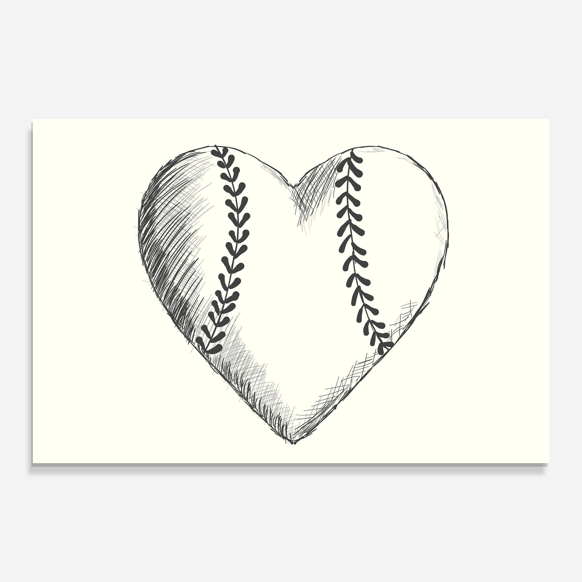 Üvegkép Baseball Heart mockup 0