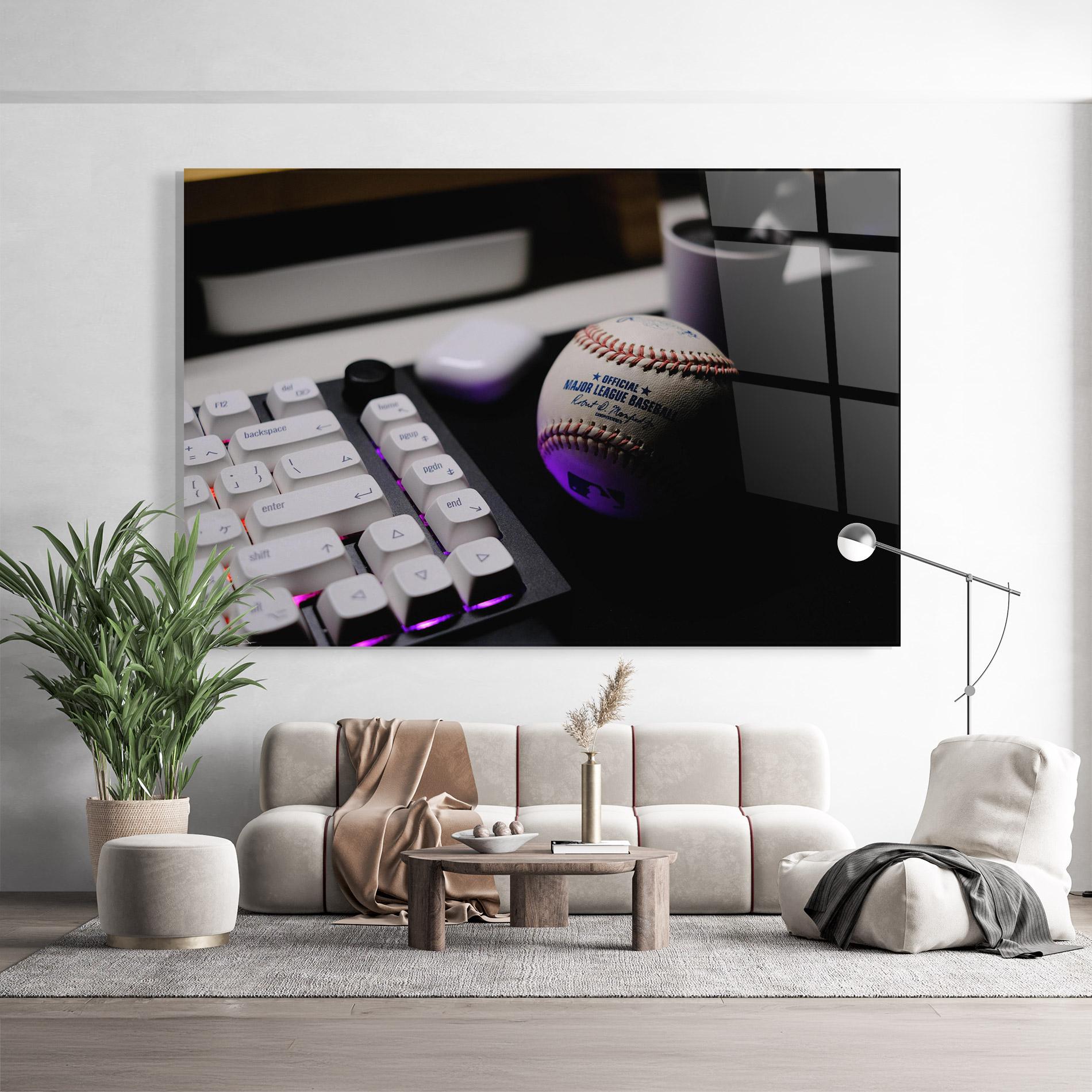 Üvegkép Baseball Ball Gaming mockup 9