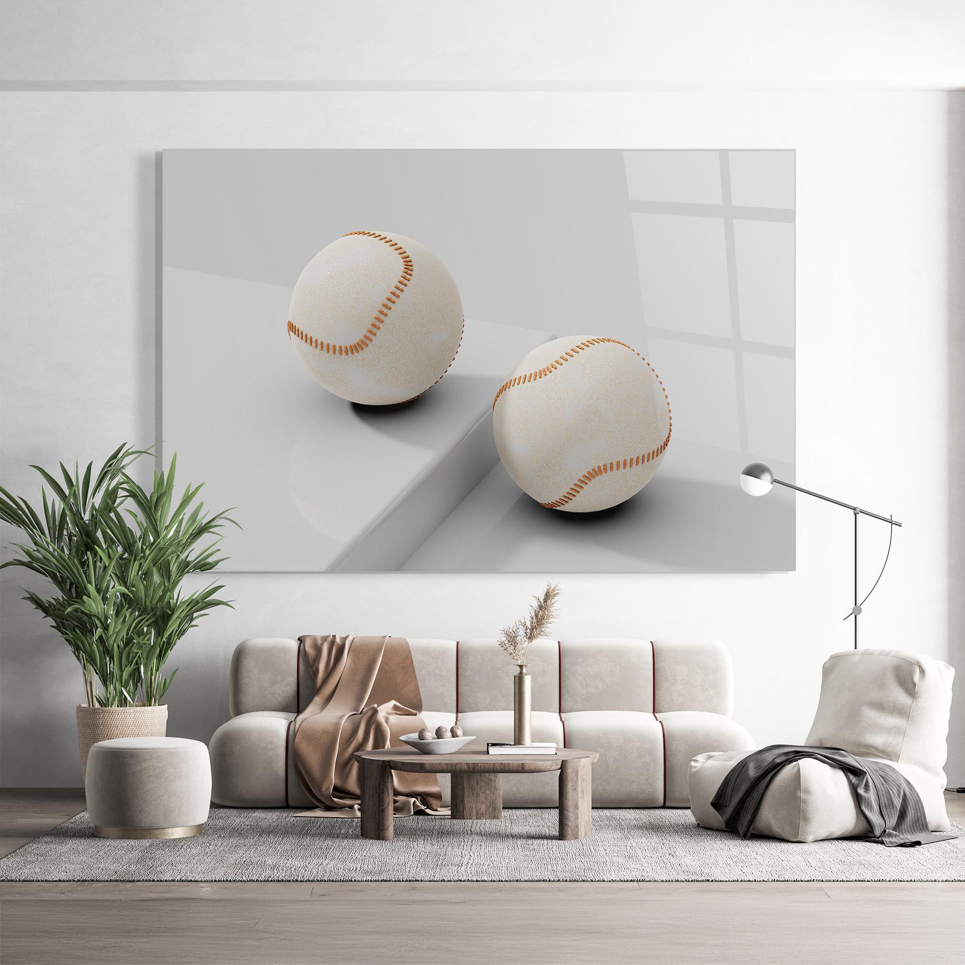 Üvegkép Baseball Ball On White mockup 9