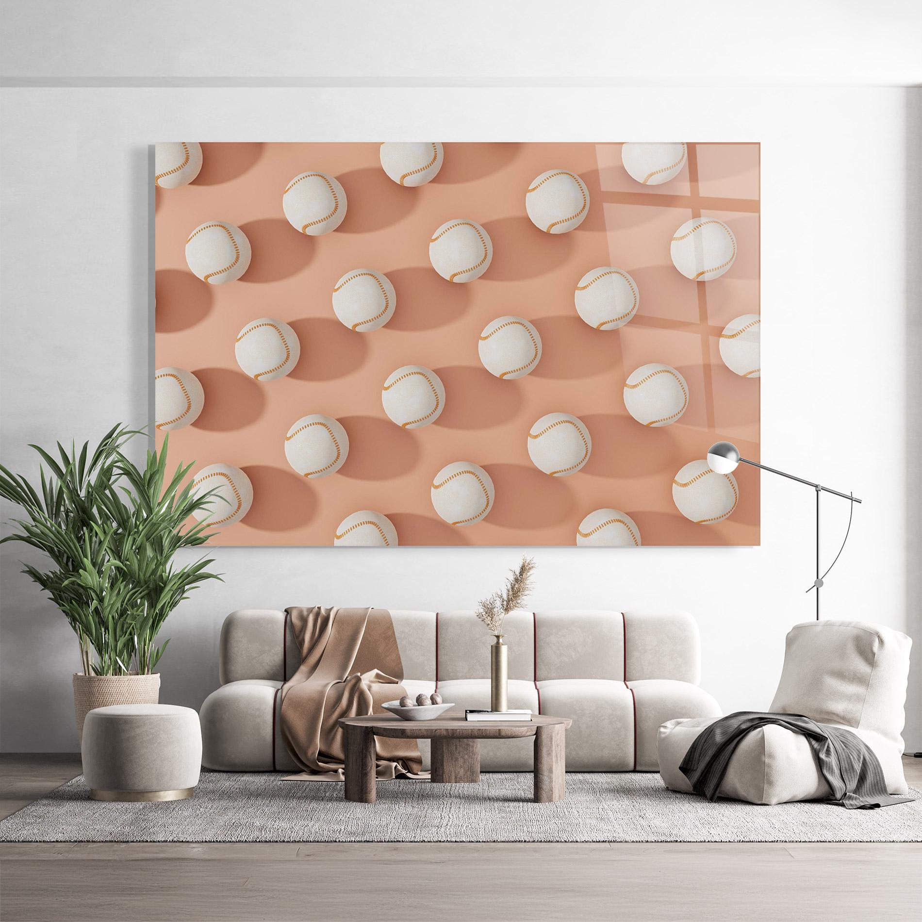 Üvegkép Baseball Ball Pattern mockup 9