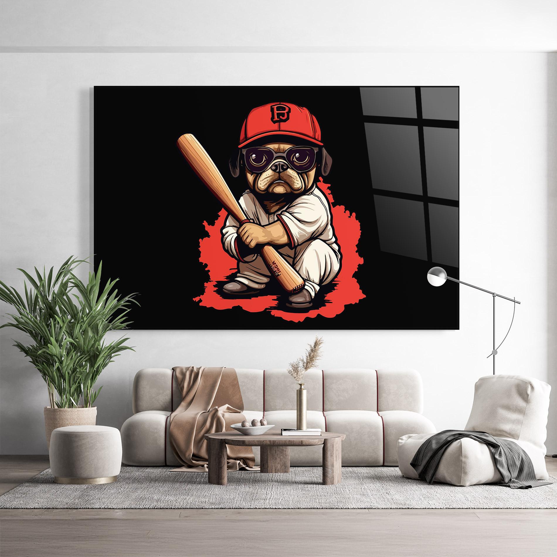 Üvegkép Baseball Dog mockup 9