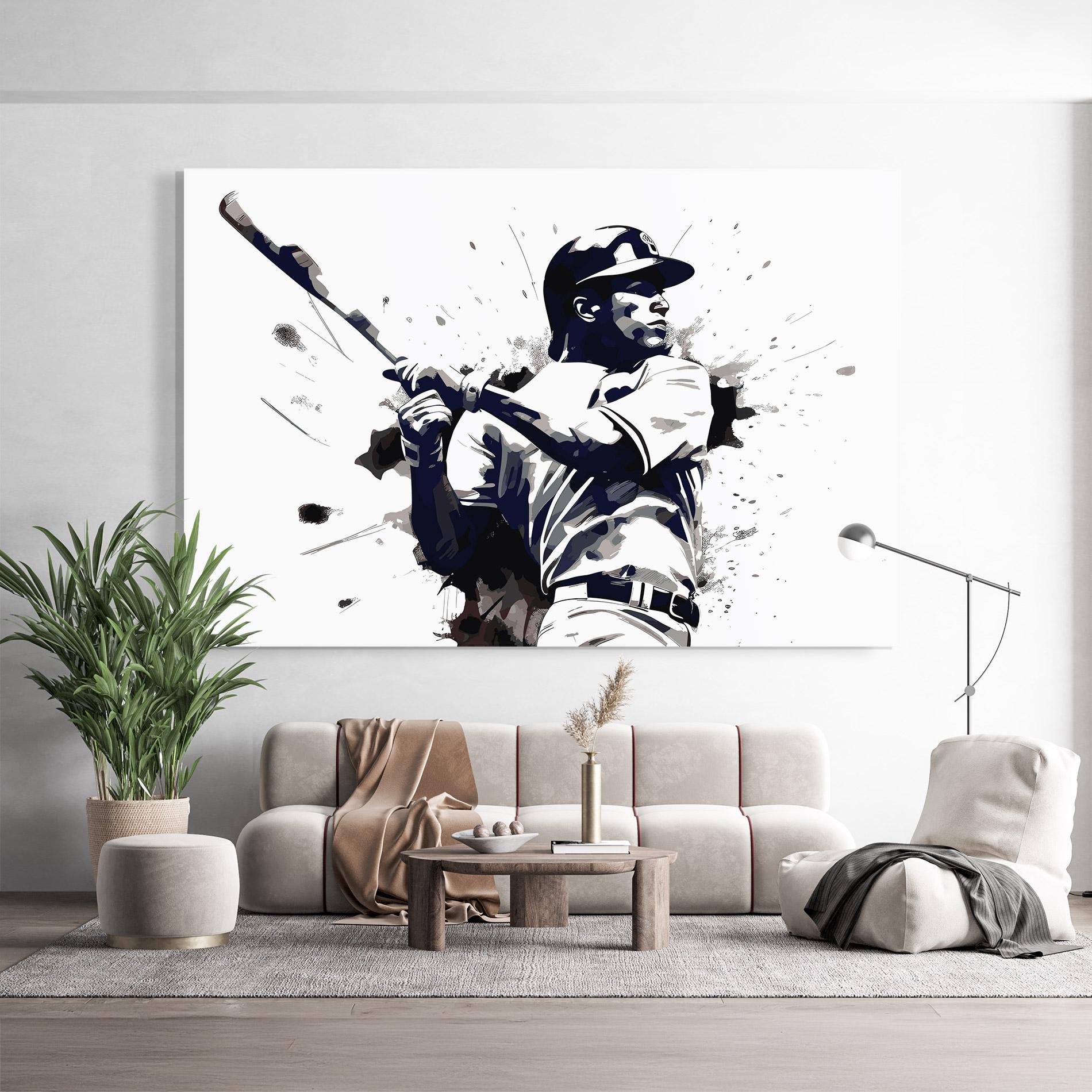 Üvegkép Baseball Grey Art mockup 9