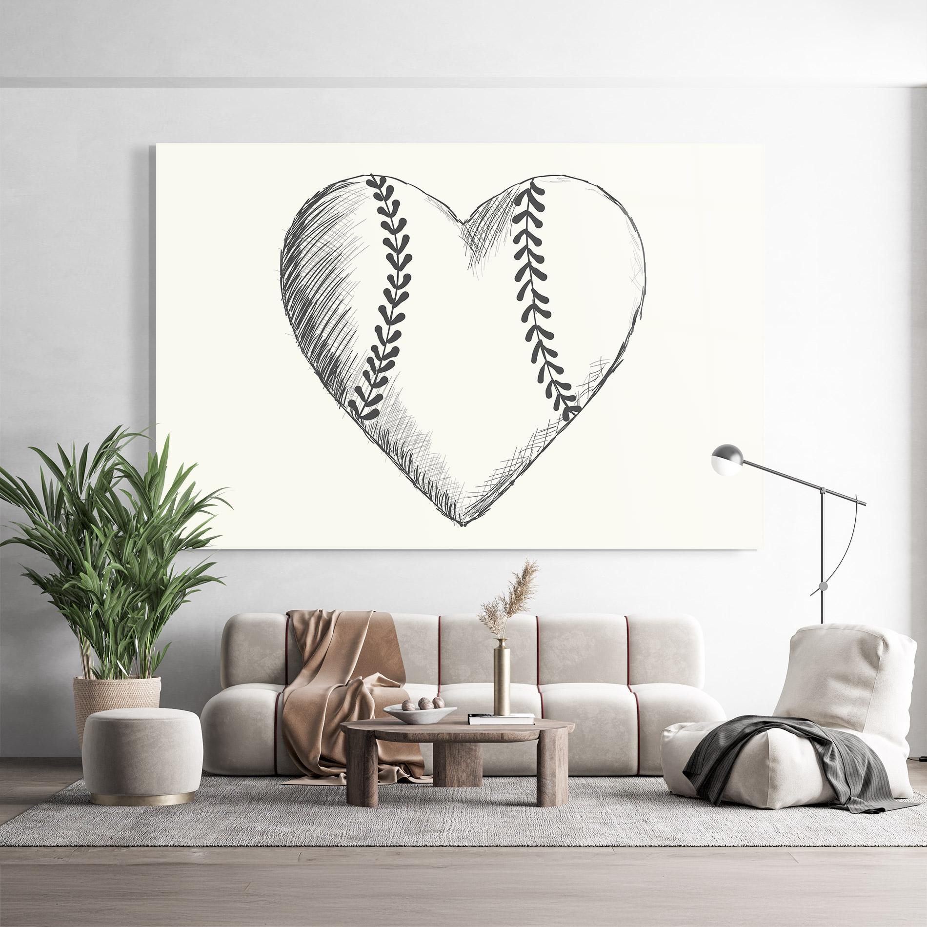 Üvegkép Baseball Heart mockup 9