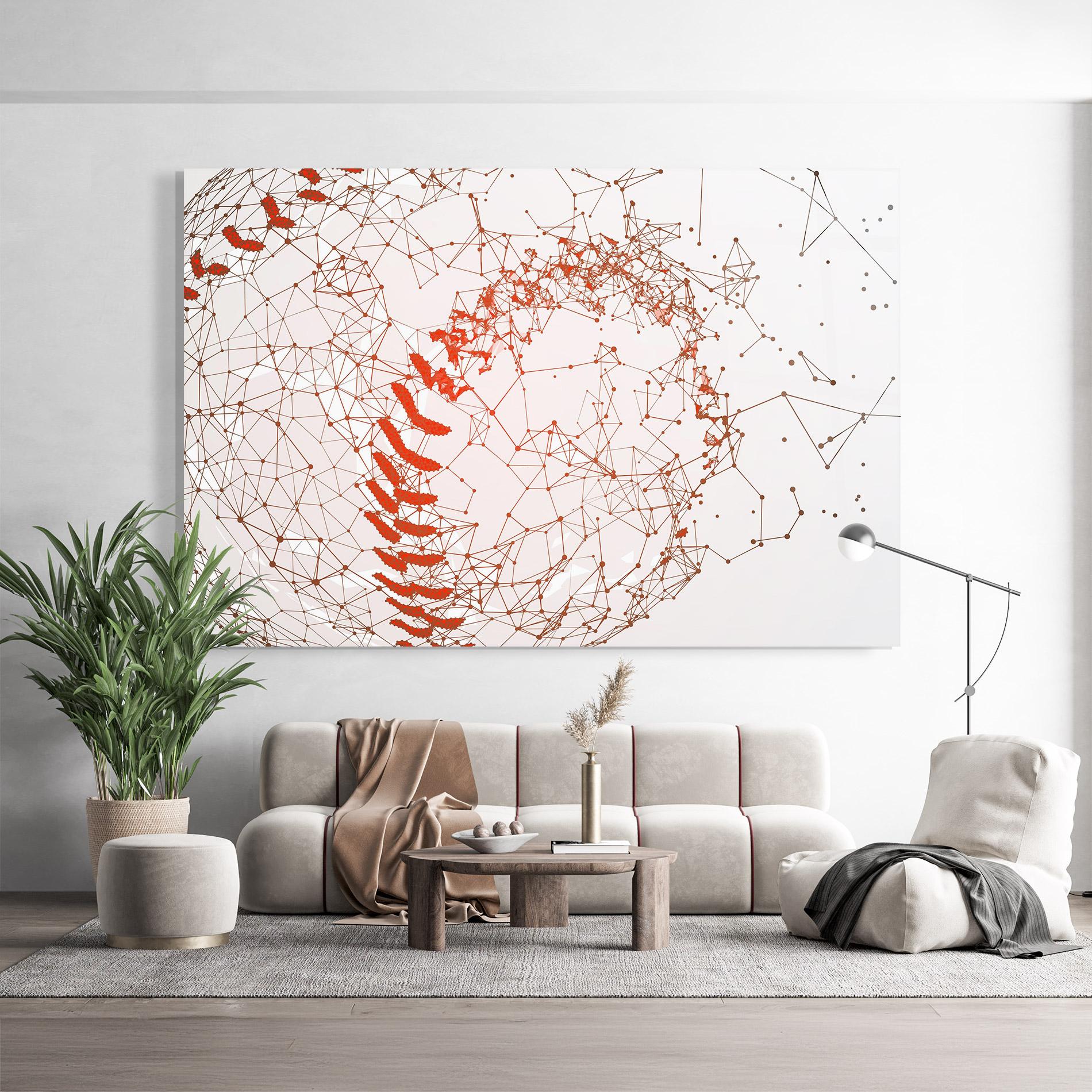 Üvegkép Baseball Line Art mockup 9