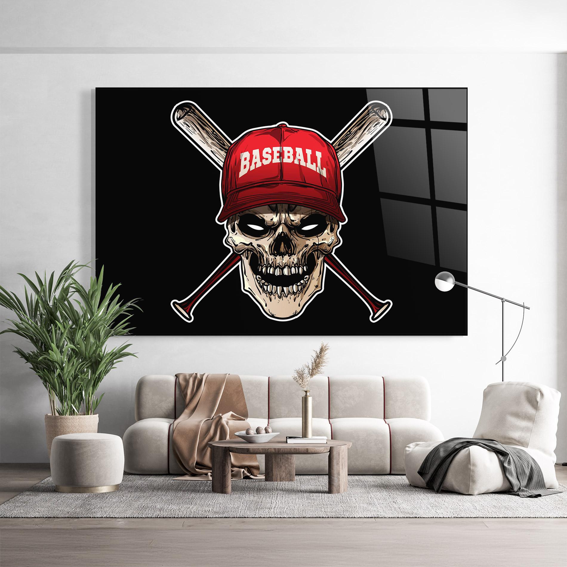 Üvegkép Baseball Skull mockup 9