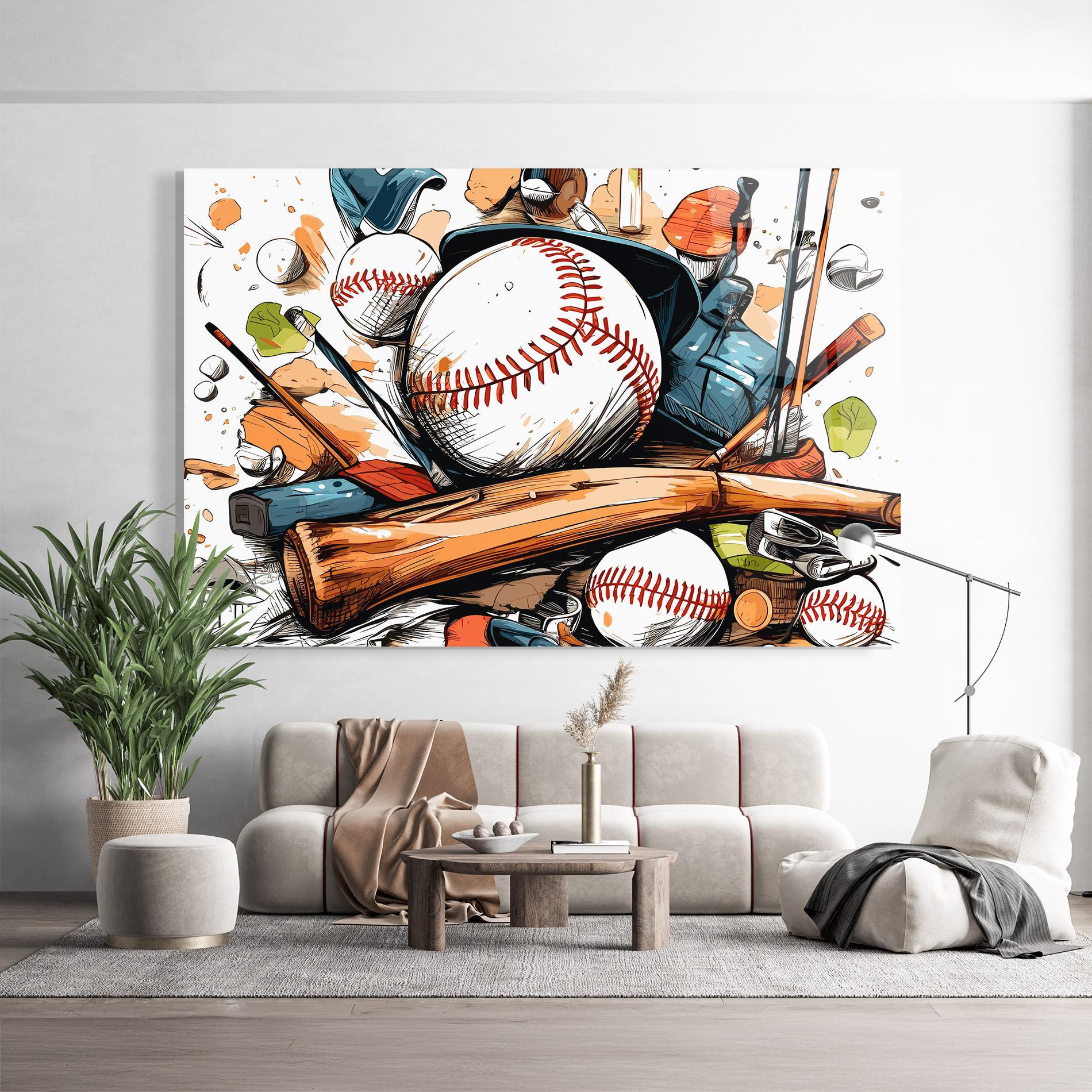 Üvegkép Baseball Trash mockup 9