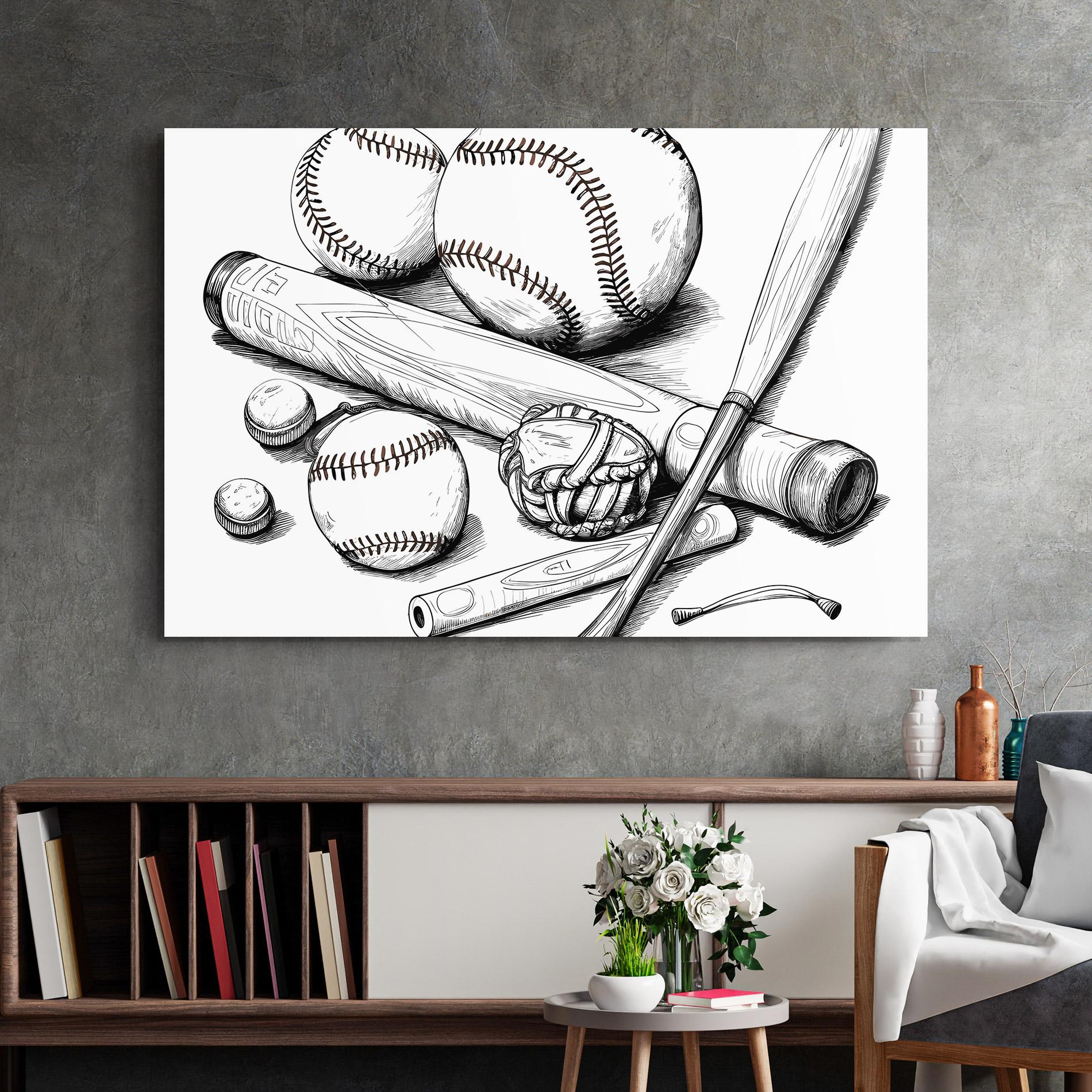 Üvegkép Baseball Balls Line mockup 2