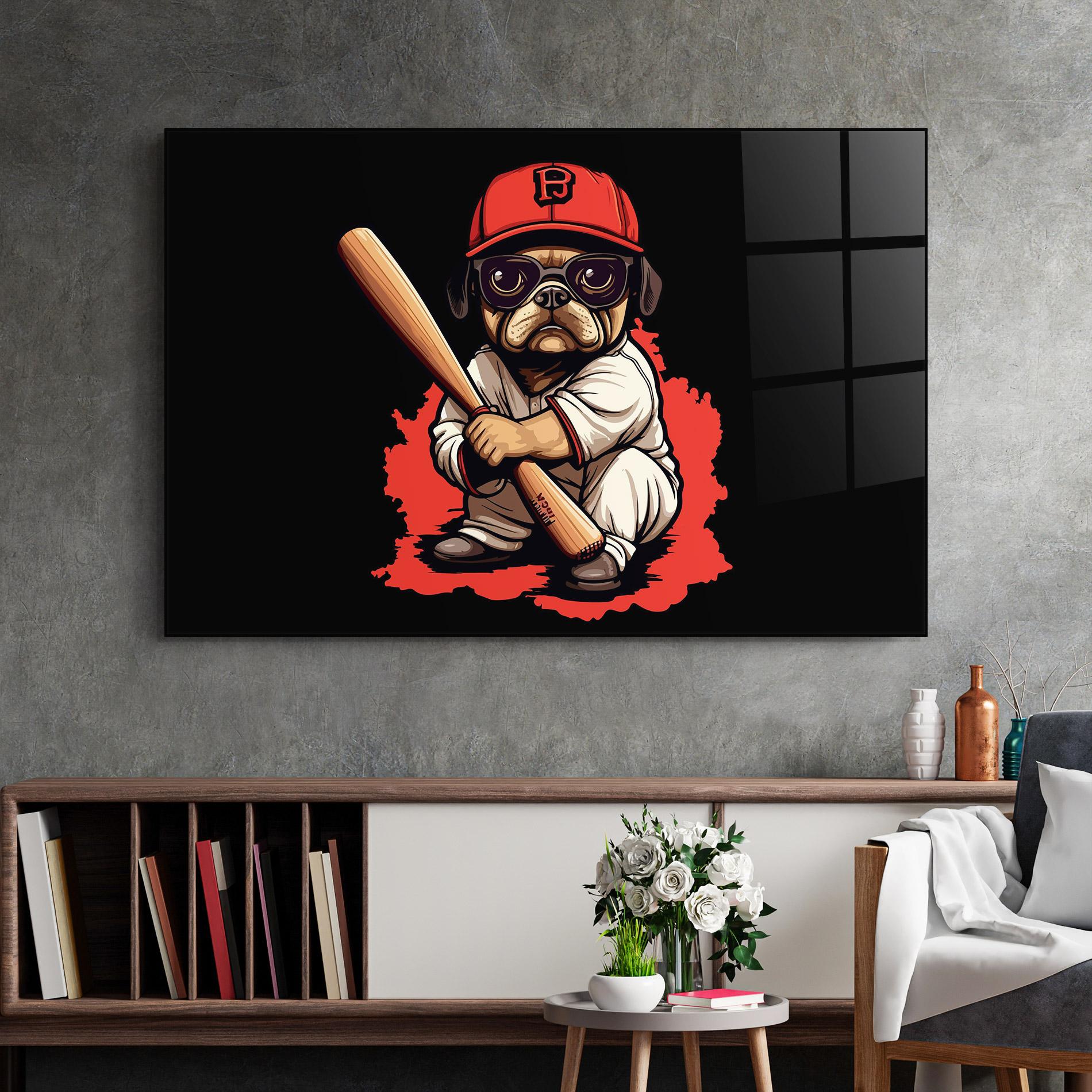 Üvegkép Baseball Dog mockup 2