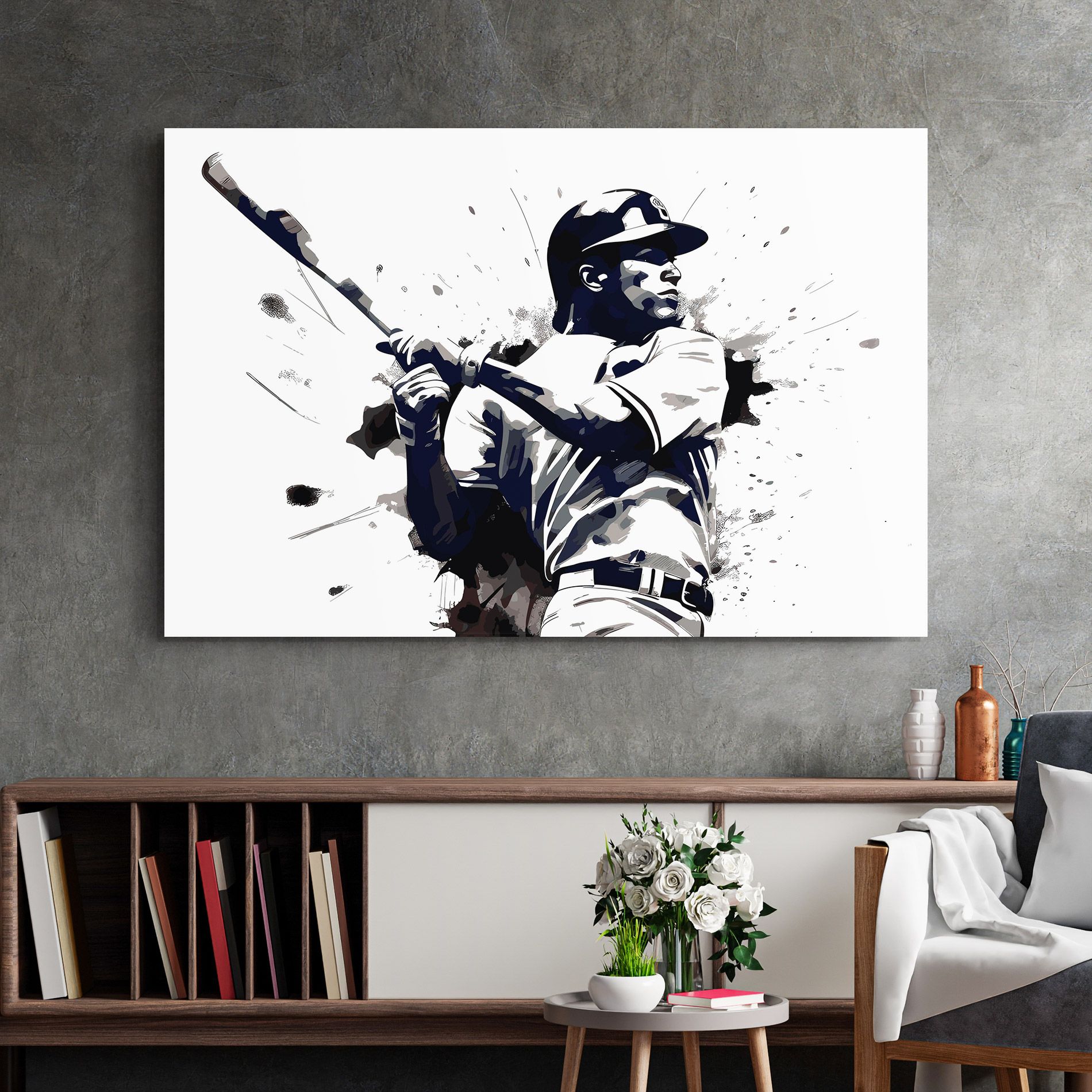 Baseball Grey Art mockup 2