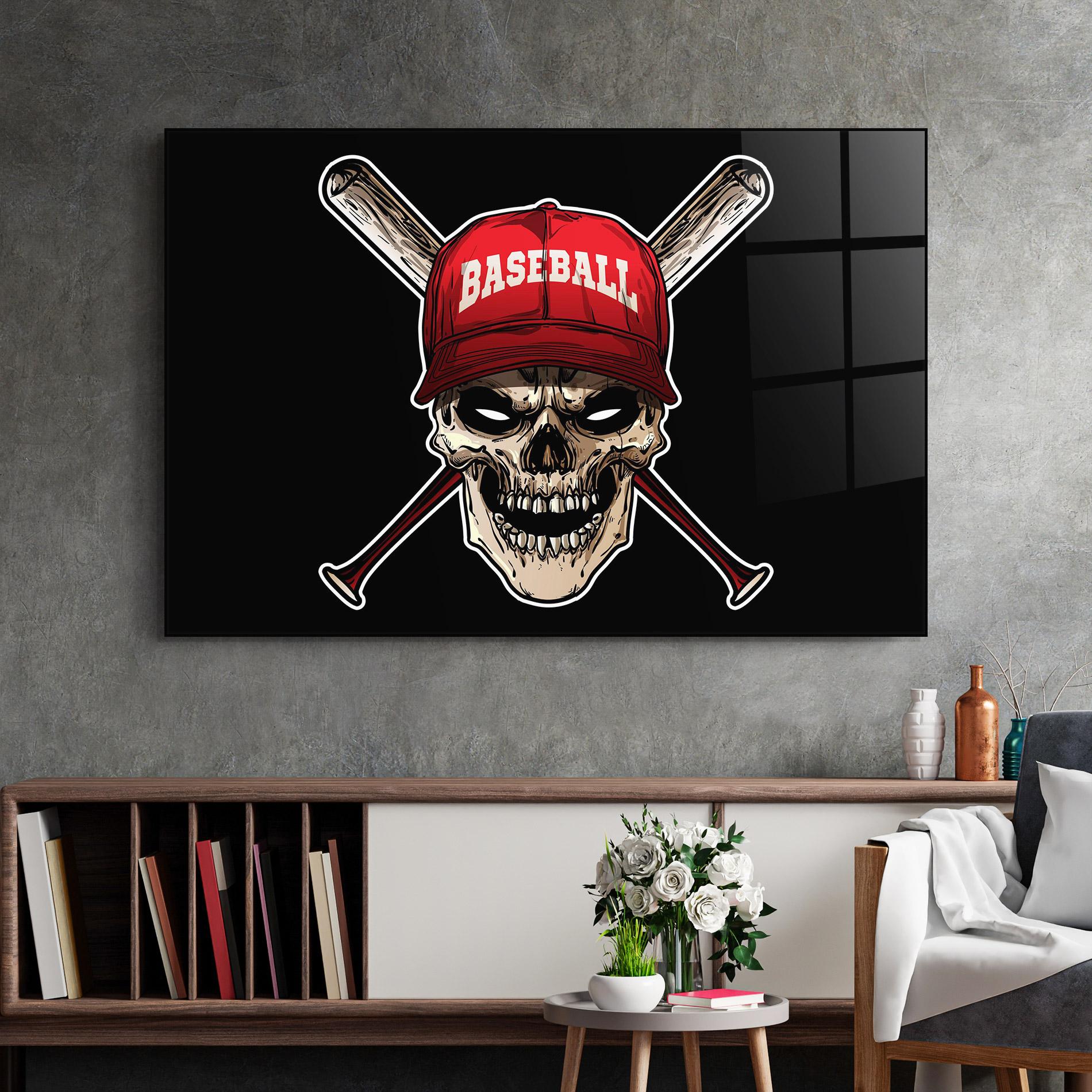 Üvegkép Baseball Skull mockup 2