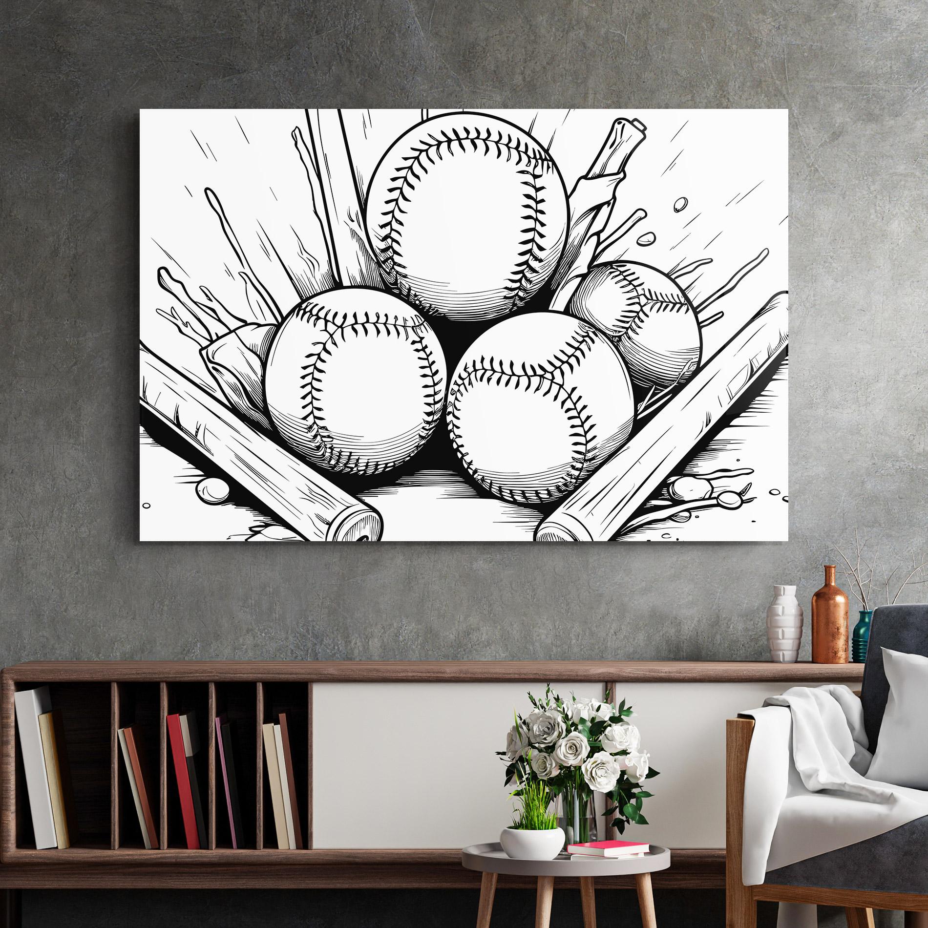 Üvegkép Big Baseball Ball mockup 2