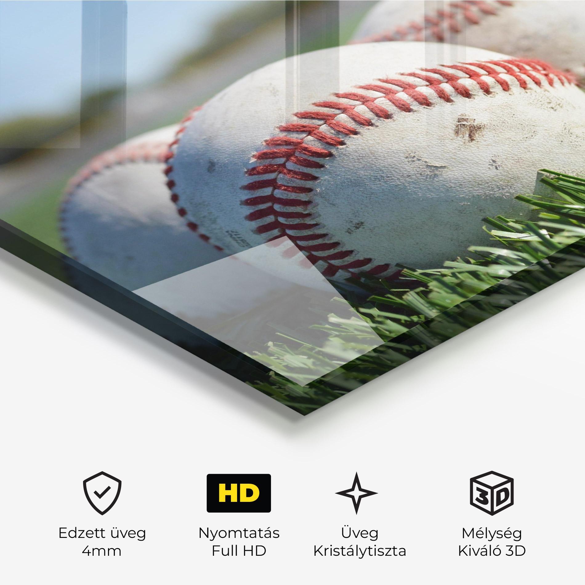 Üvegkép Baseball Ball In Grass mockup 3
