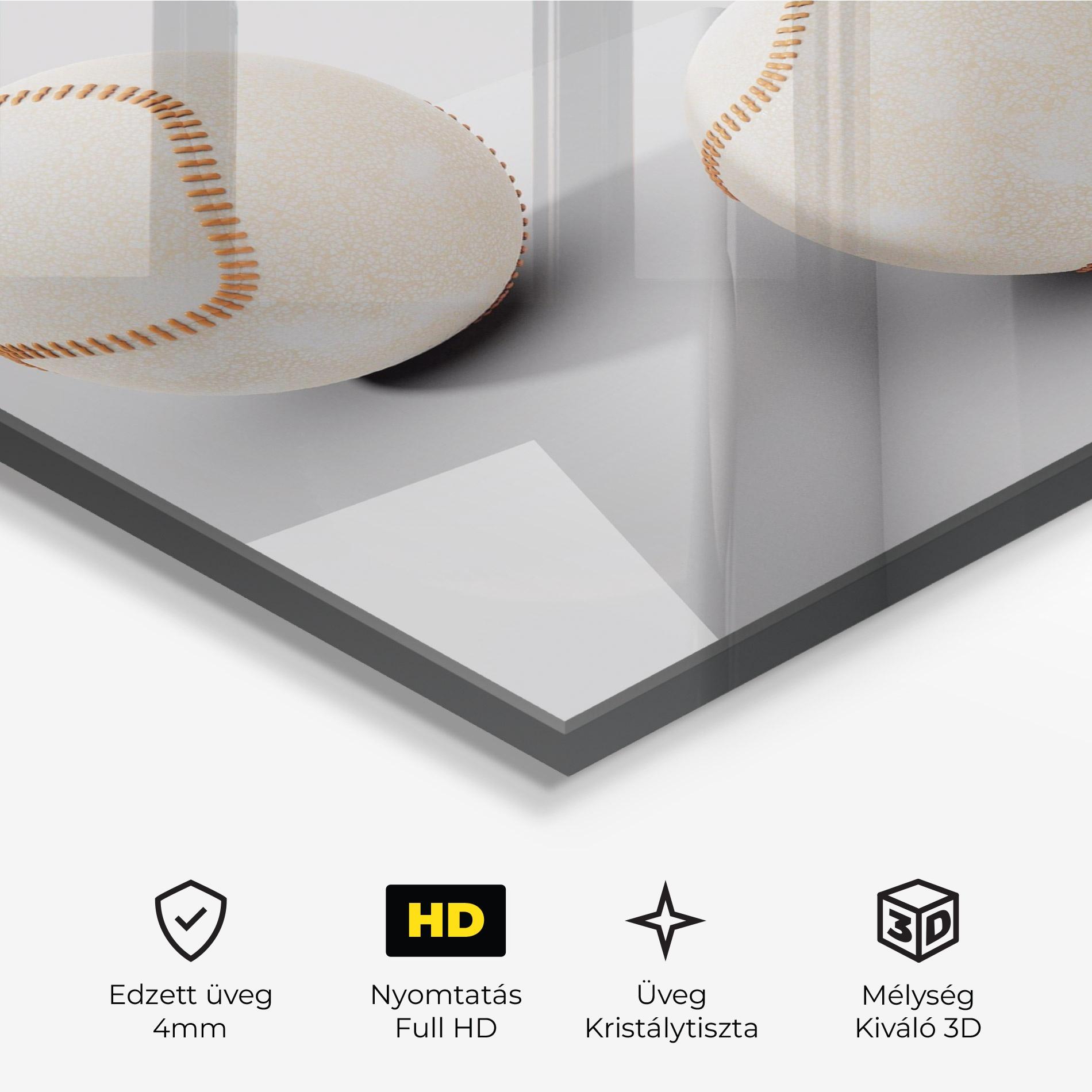 Üvegkép Baseball Ball On White mockup 3
