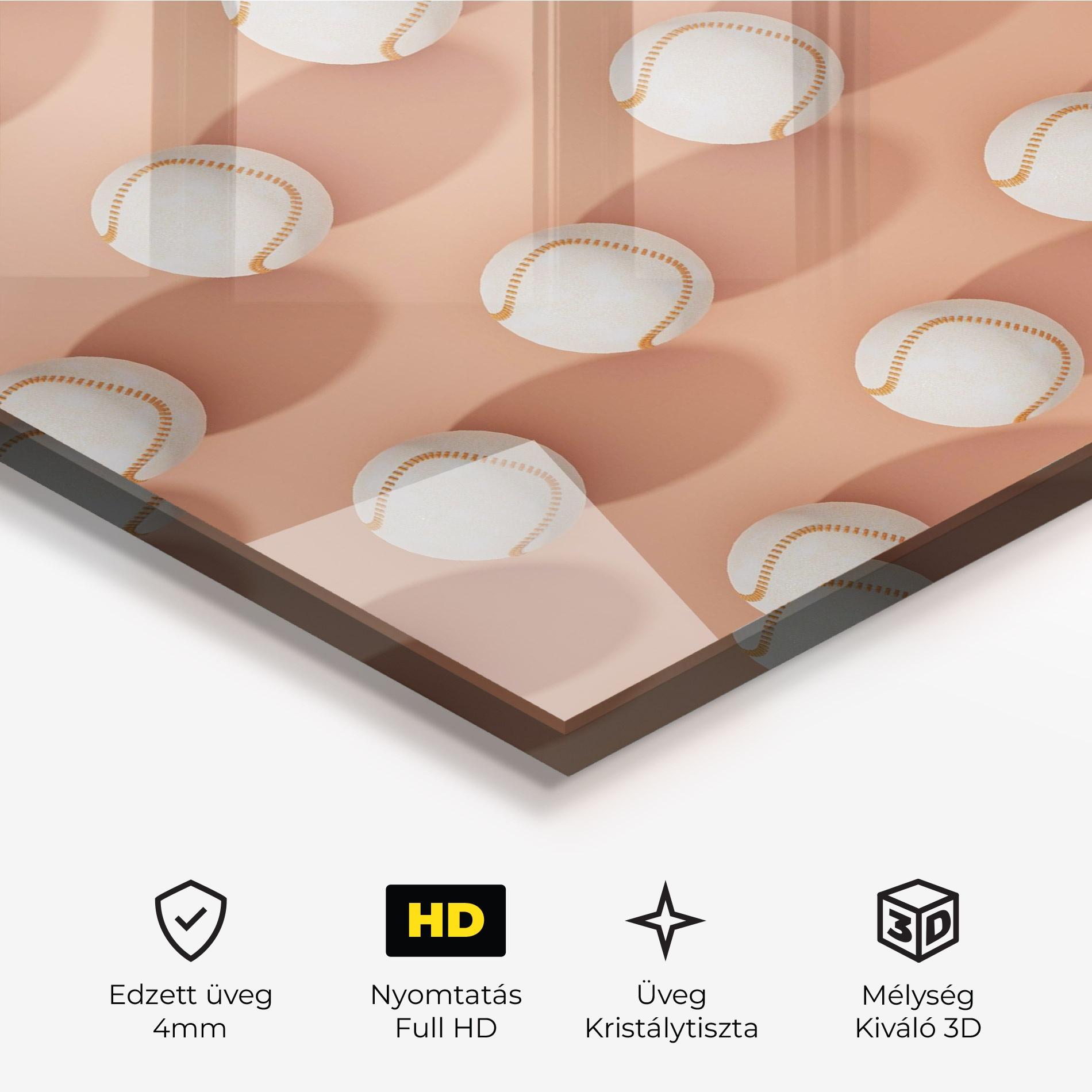 Üvegkép Baseball Ball Pattern mockup 3