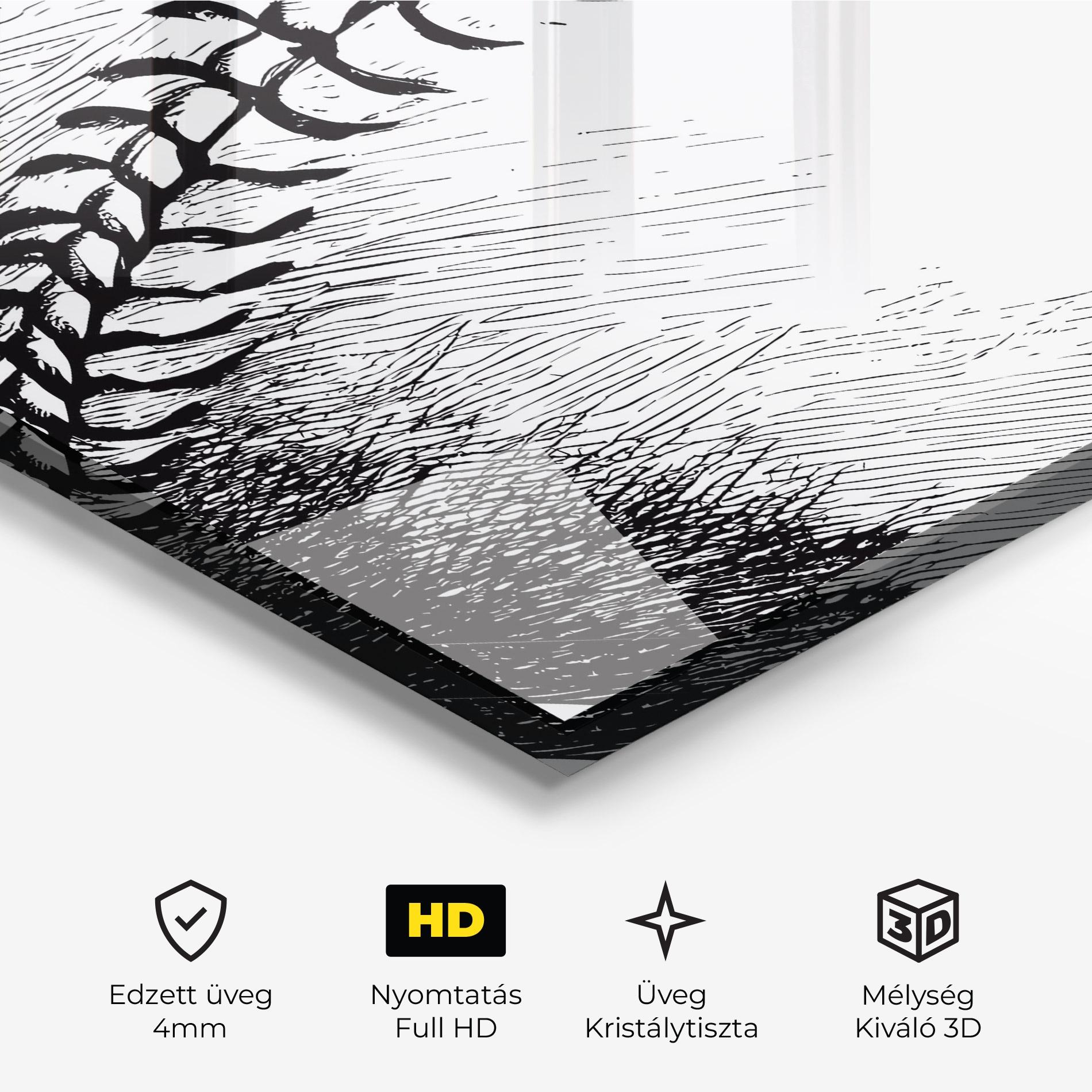 Üvegkép Baseball Black Line mockup 3