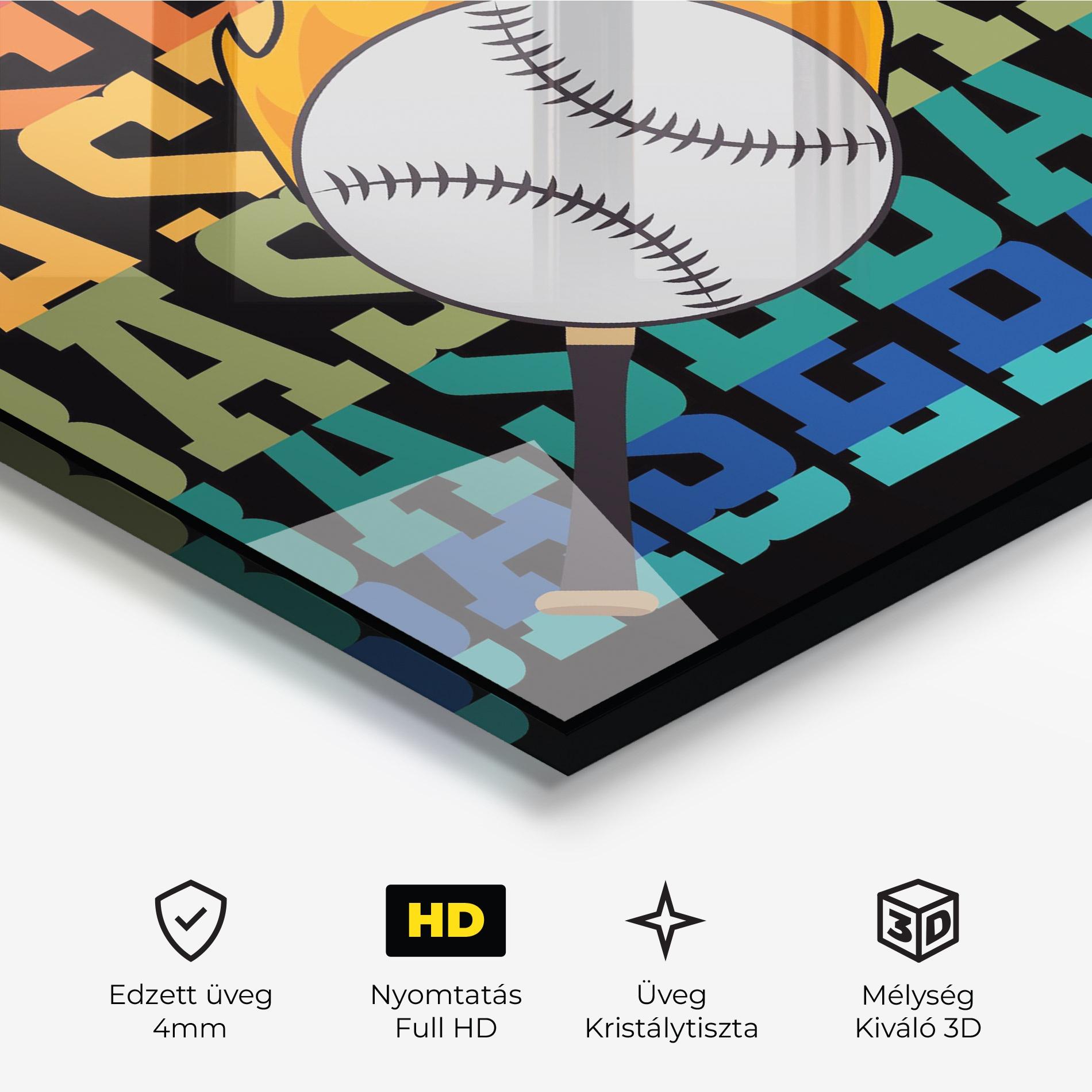 Üvegkép Baseball Color mockup 3
