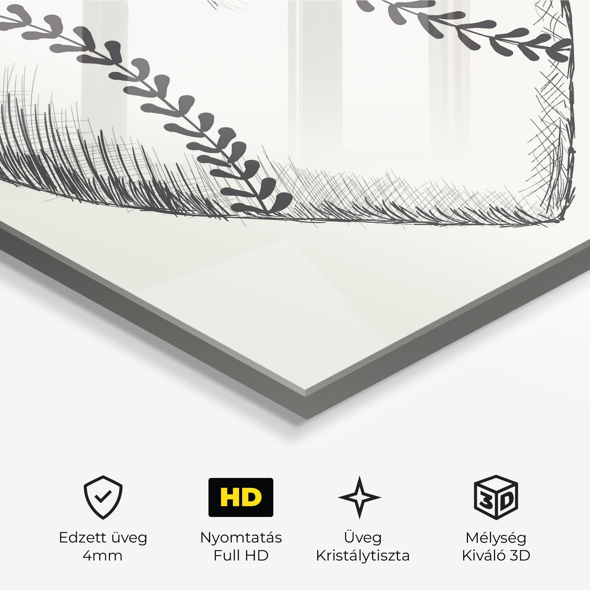 Üvegkép Baseball Heart mockup 3