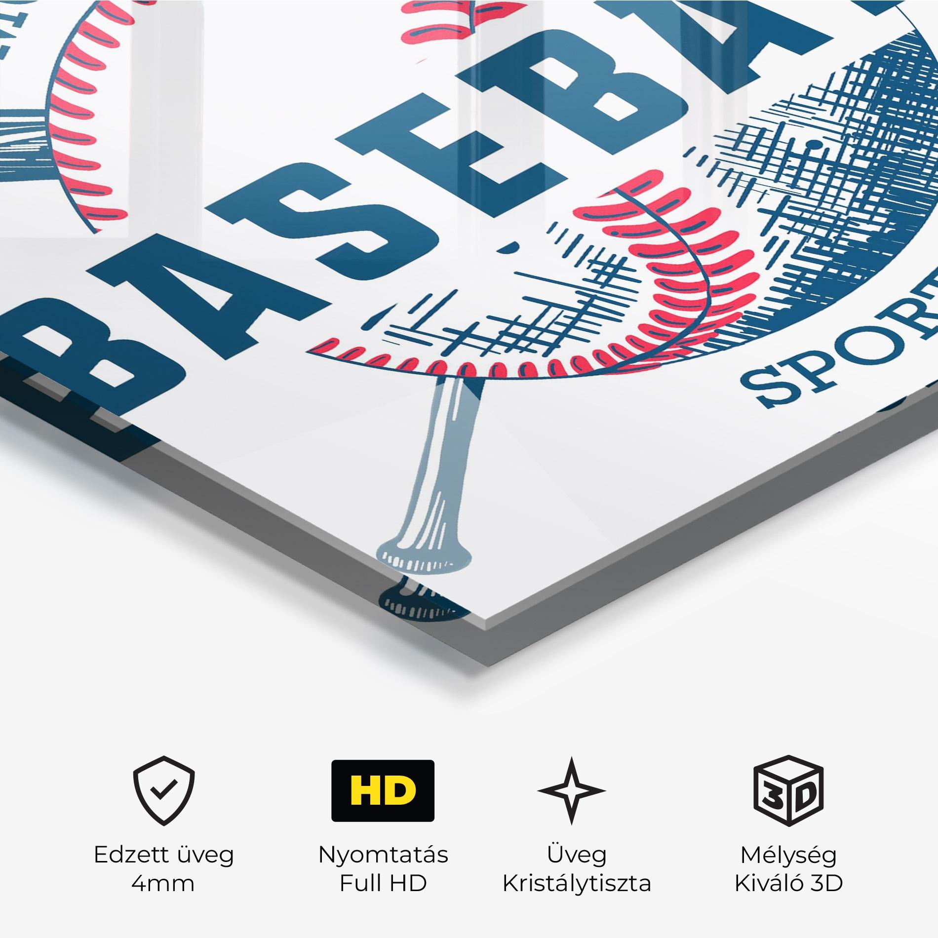 Üvegkép Baseball Sport mockup 3