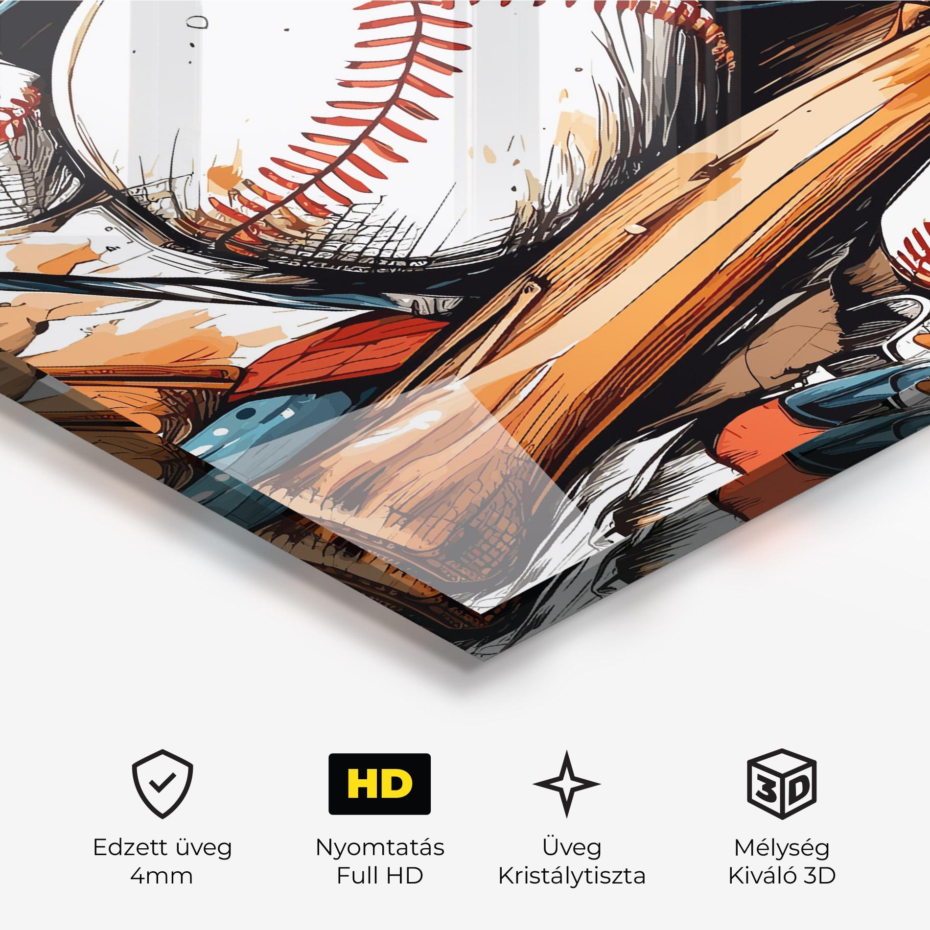 Üvegkép Baseball Trash mockup 3