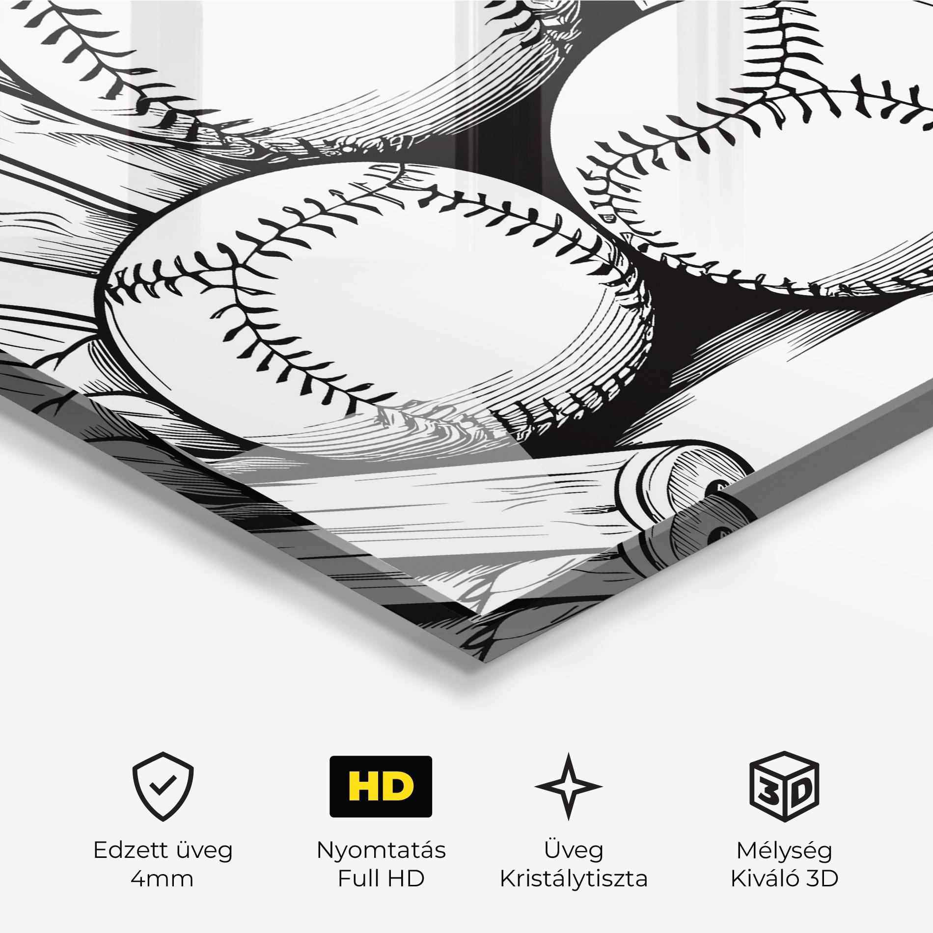 Üvegkép Big Baseball Ball mockup 3