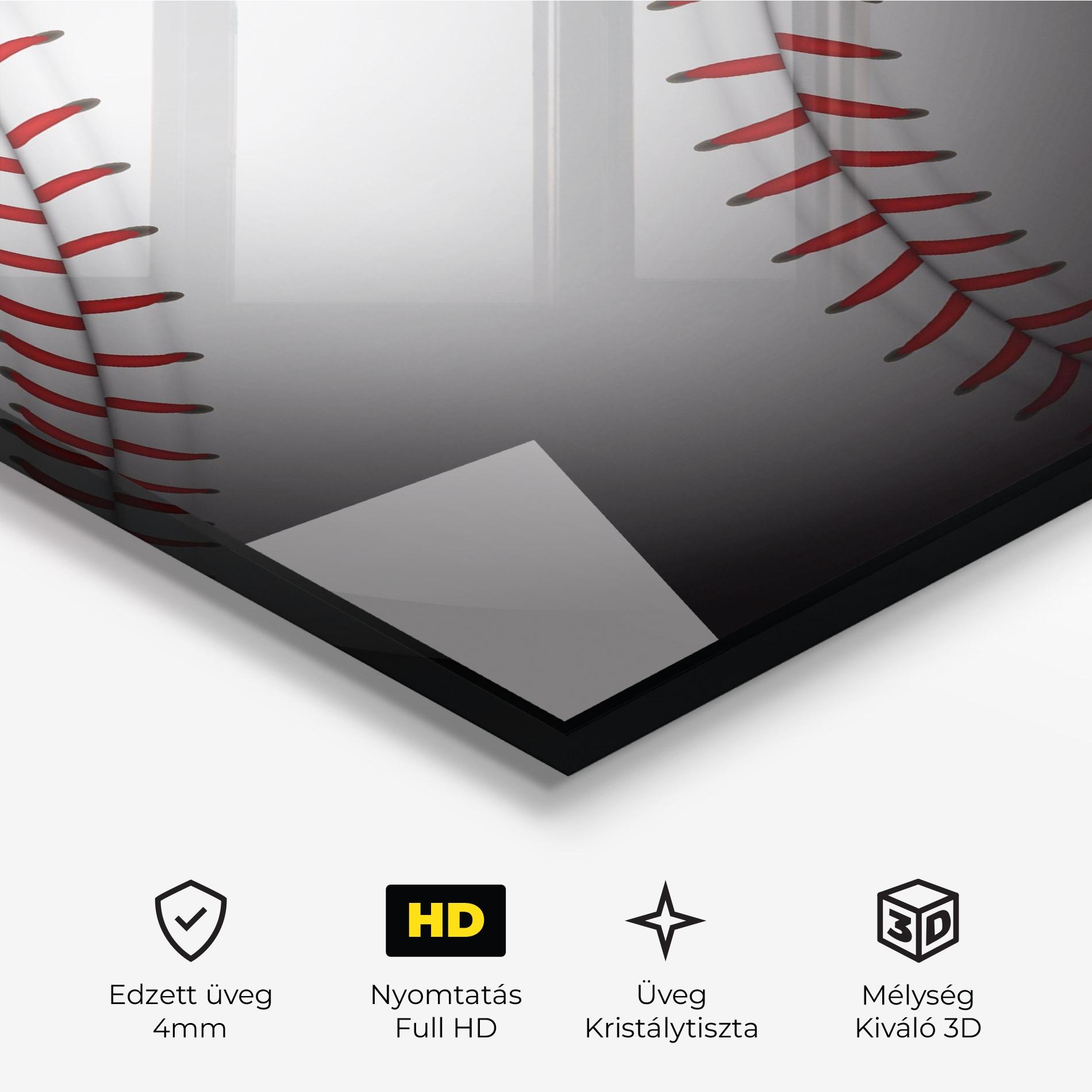 Üvegkép Close Up Baseball mockup 3