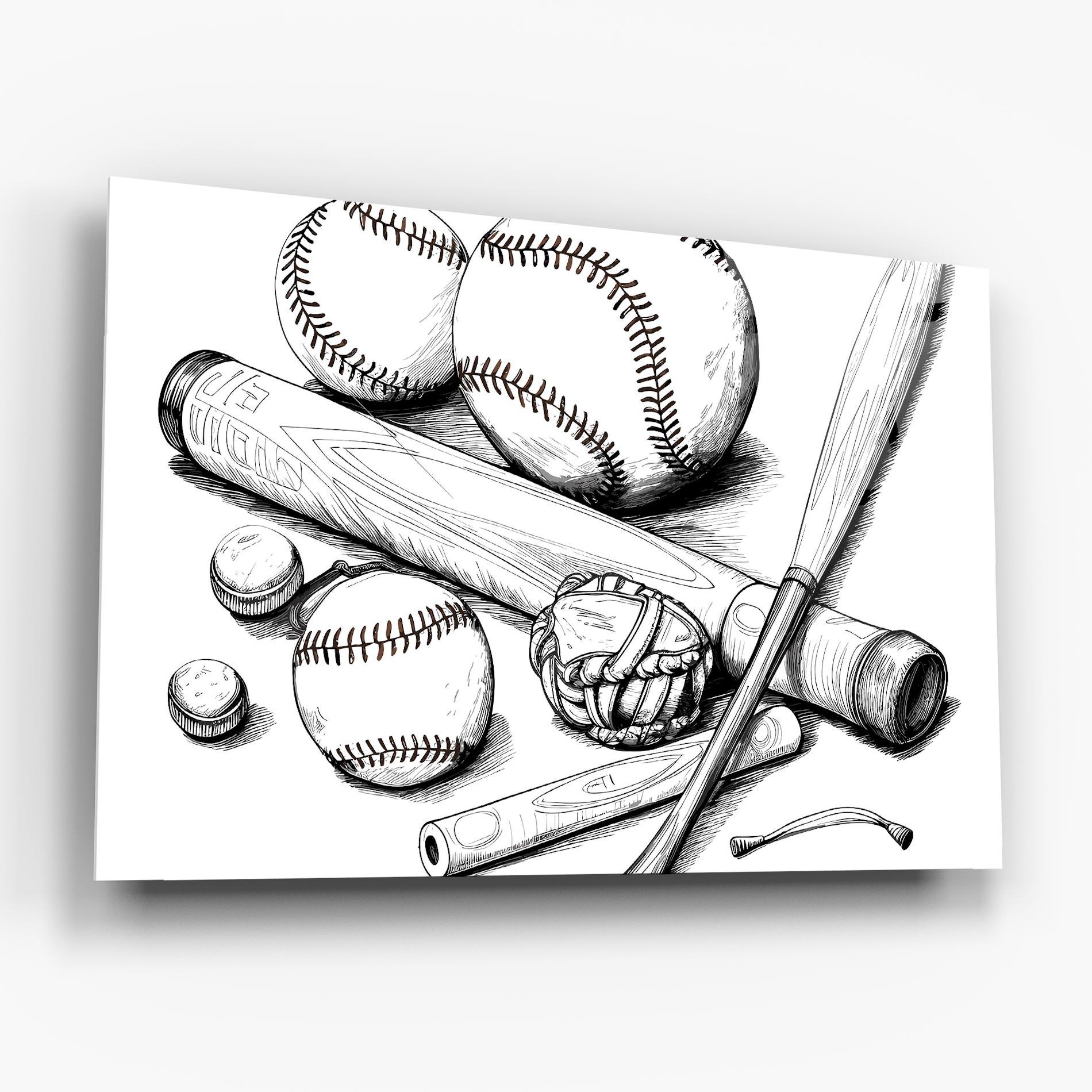 Üvegkép Baseball Balls Line mockup 6