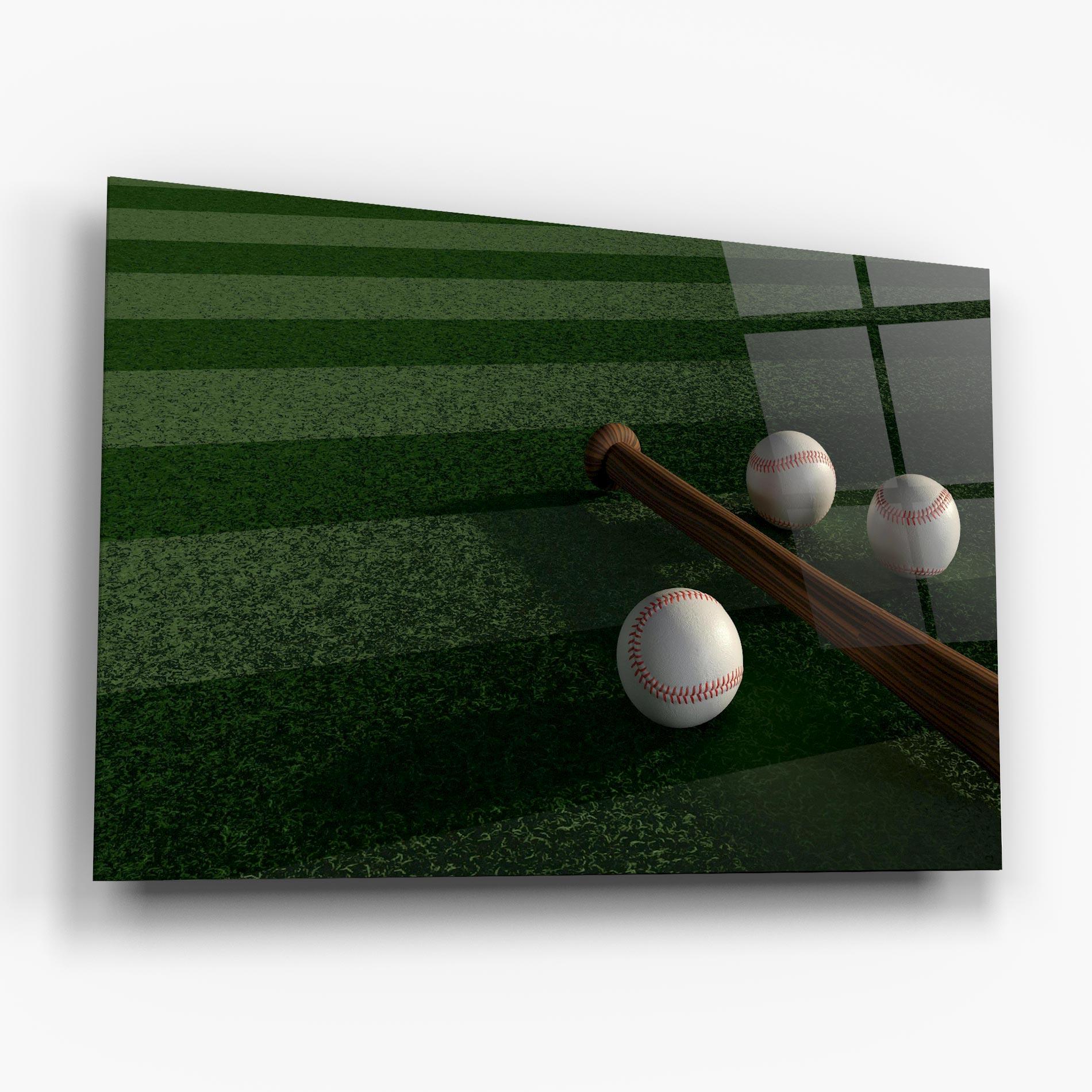 Üvegkép Baseball Balls On Grass mockup 6