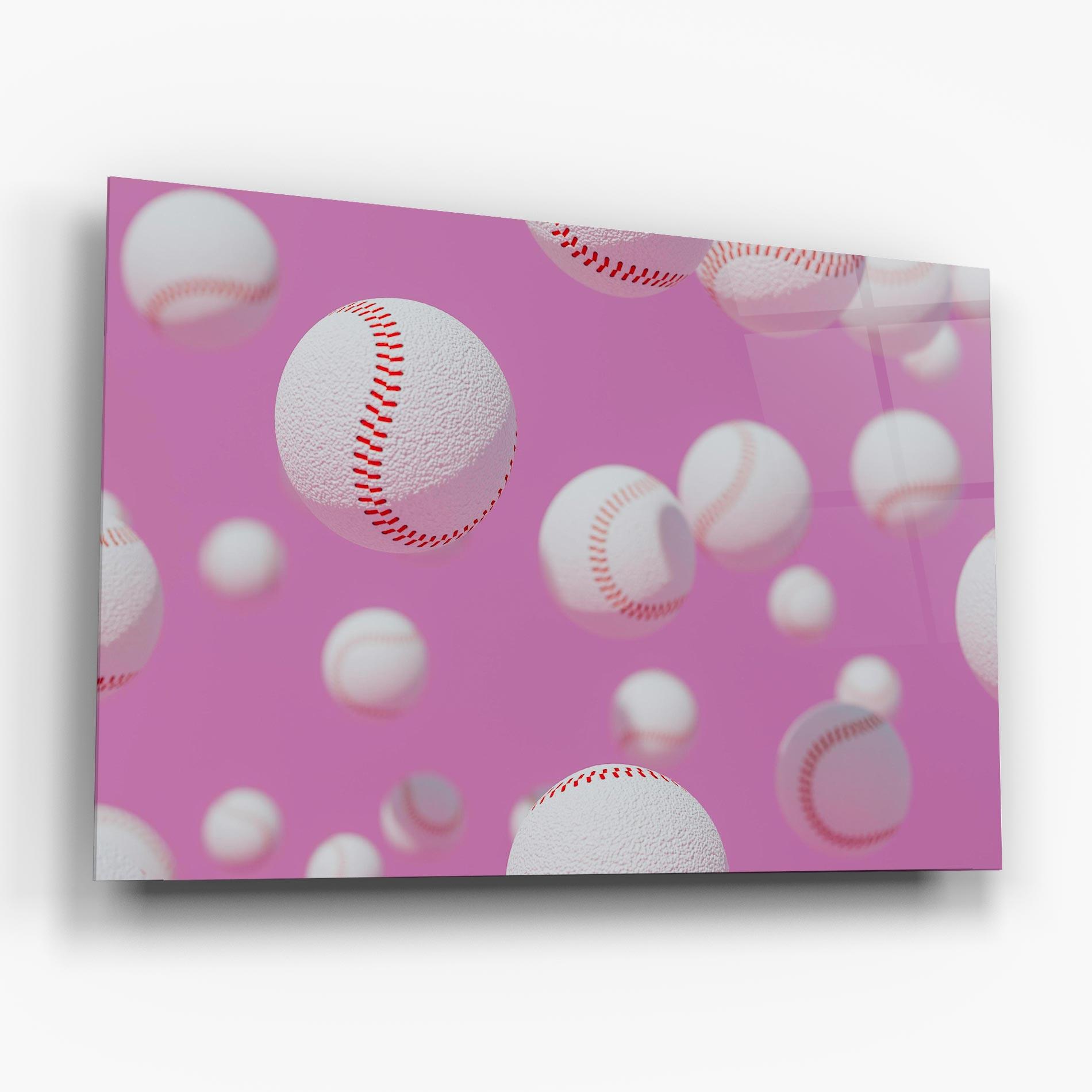 Üvegkép Baseball Balls On Pink mockup 6