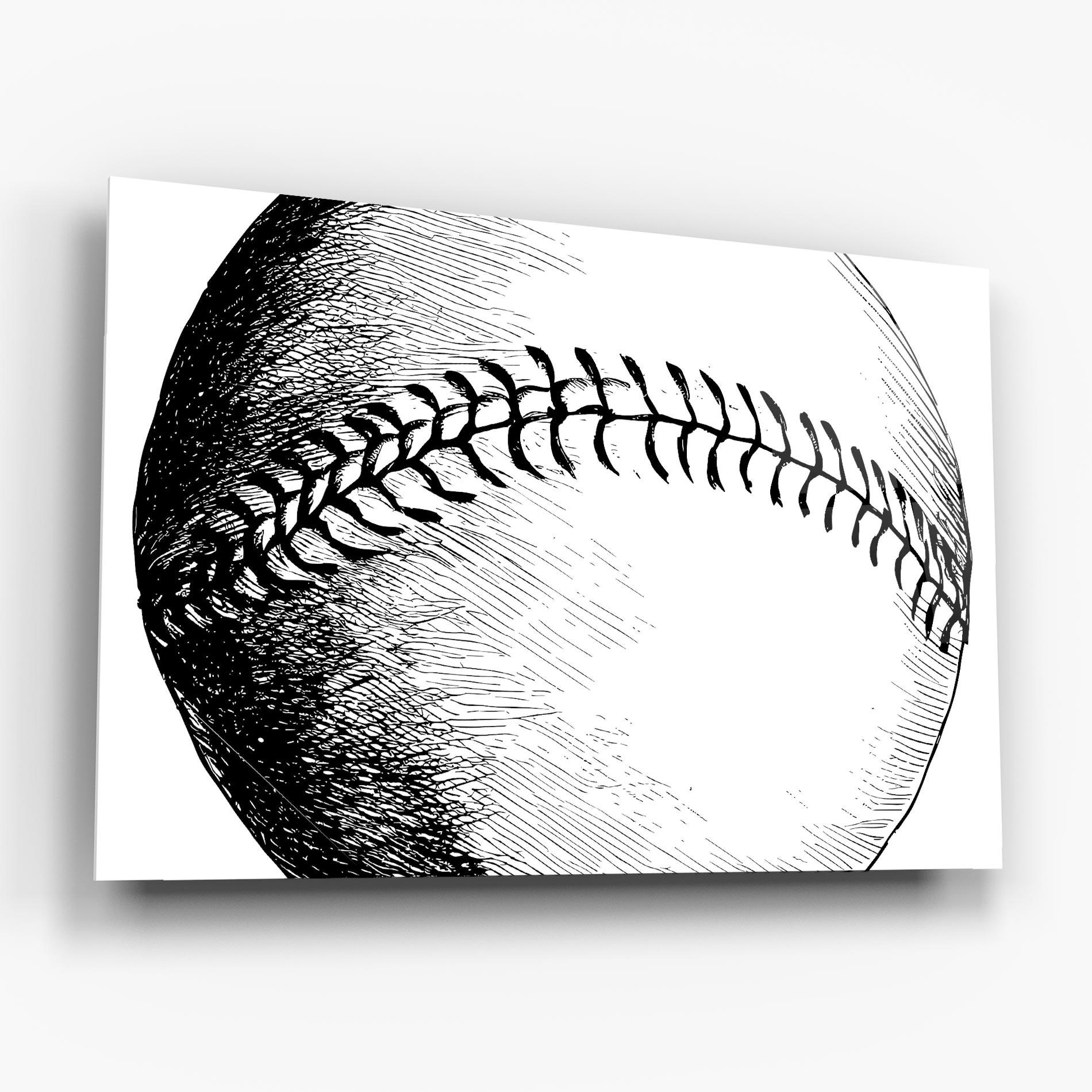 Üvegkép Baseball Black Line mockup 6