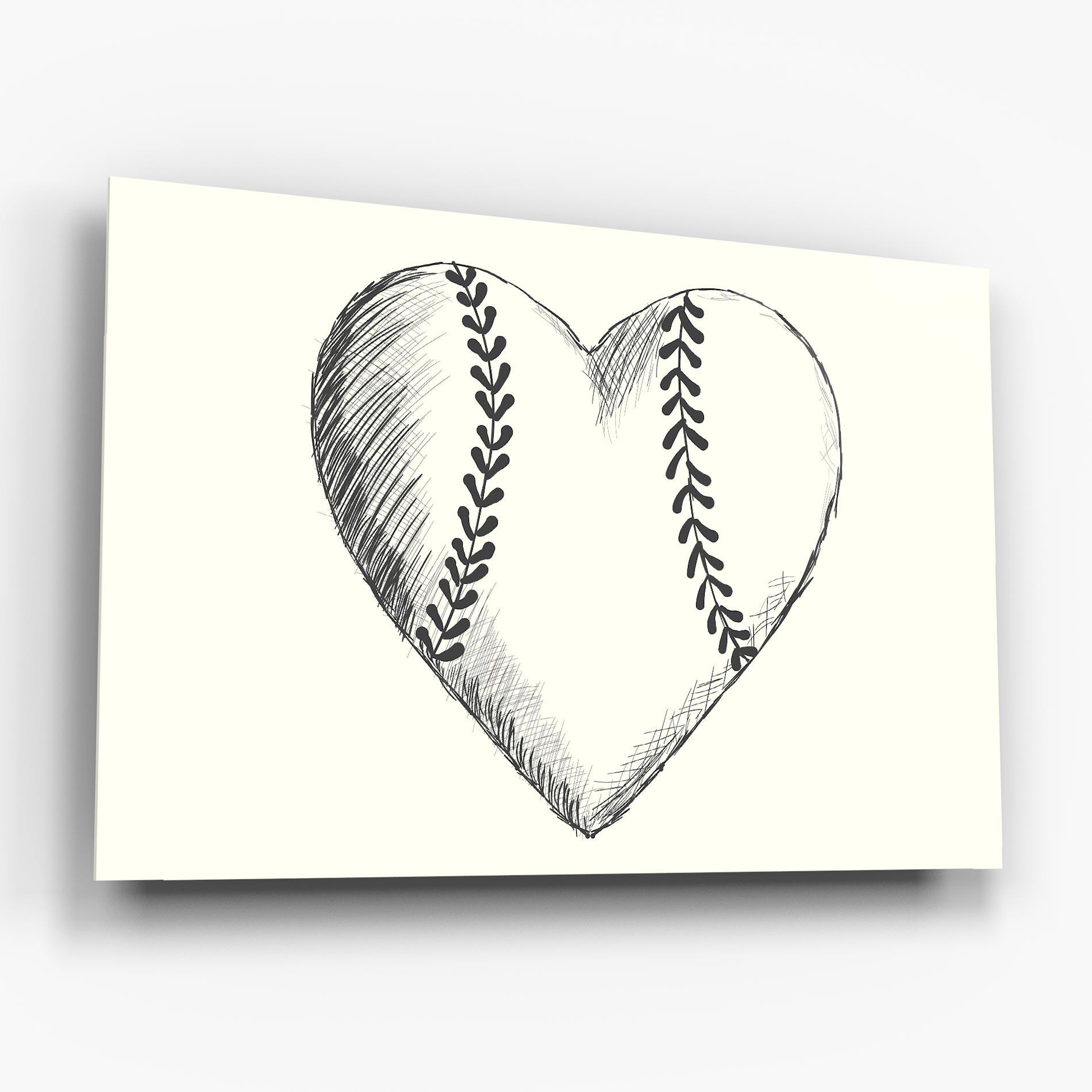 Üvegkép Baseball Heart mockup 6