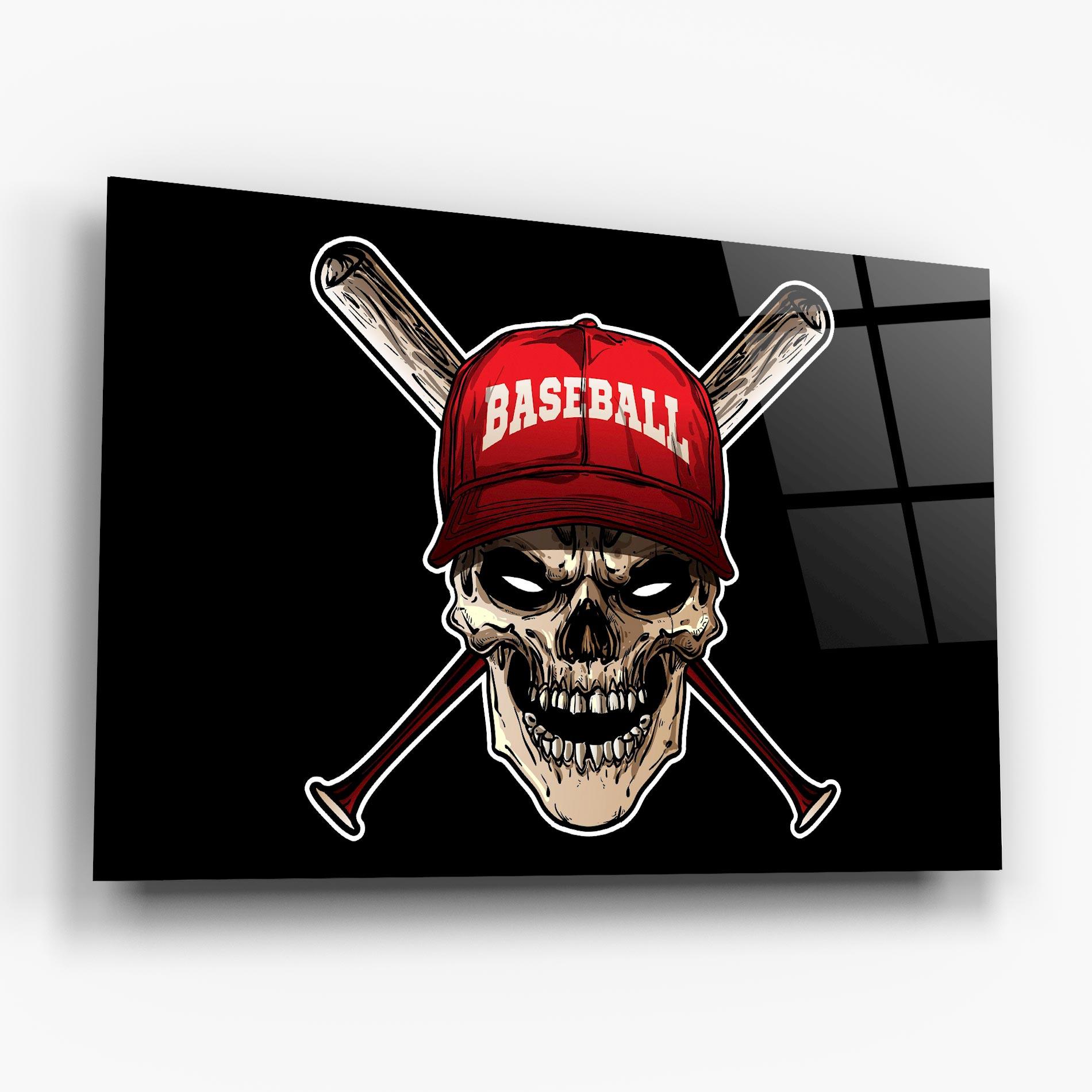 Üvegkép Baseball Skull mockup 6