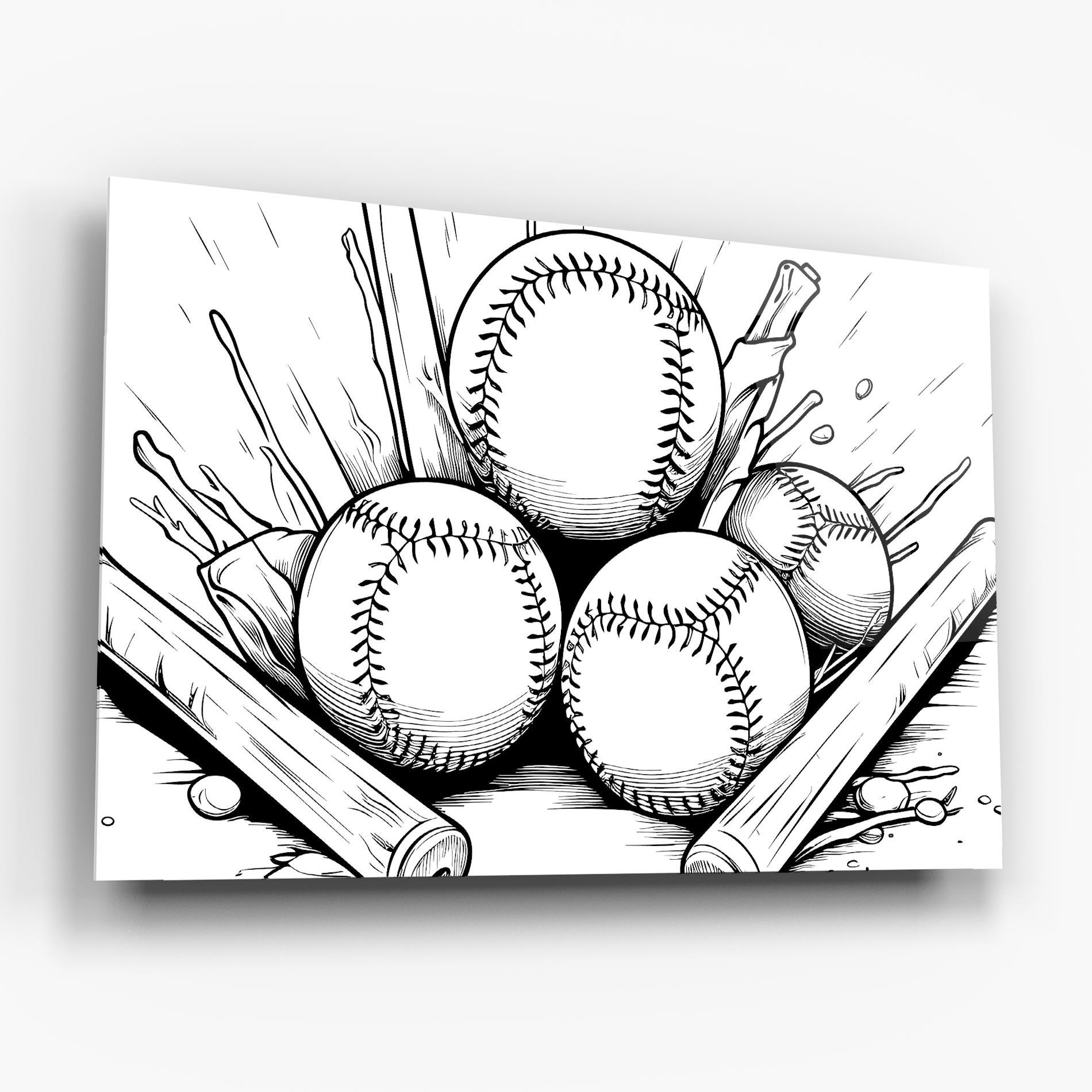 Üvegkép Big Baseball Ball mockup 6