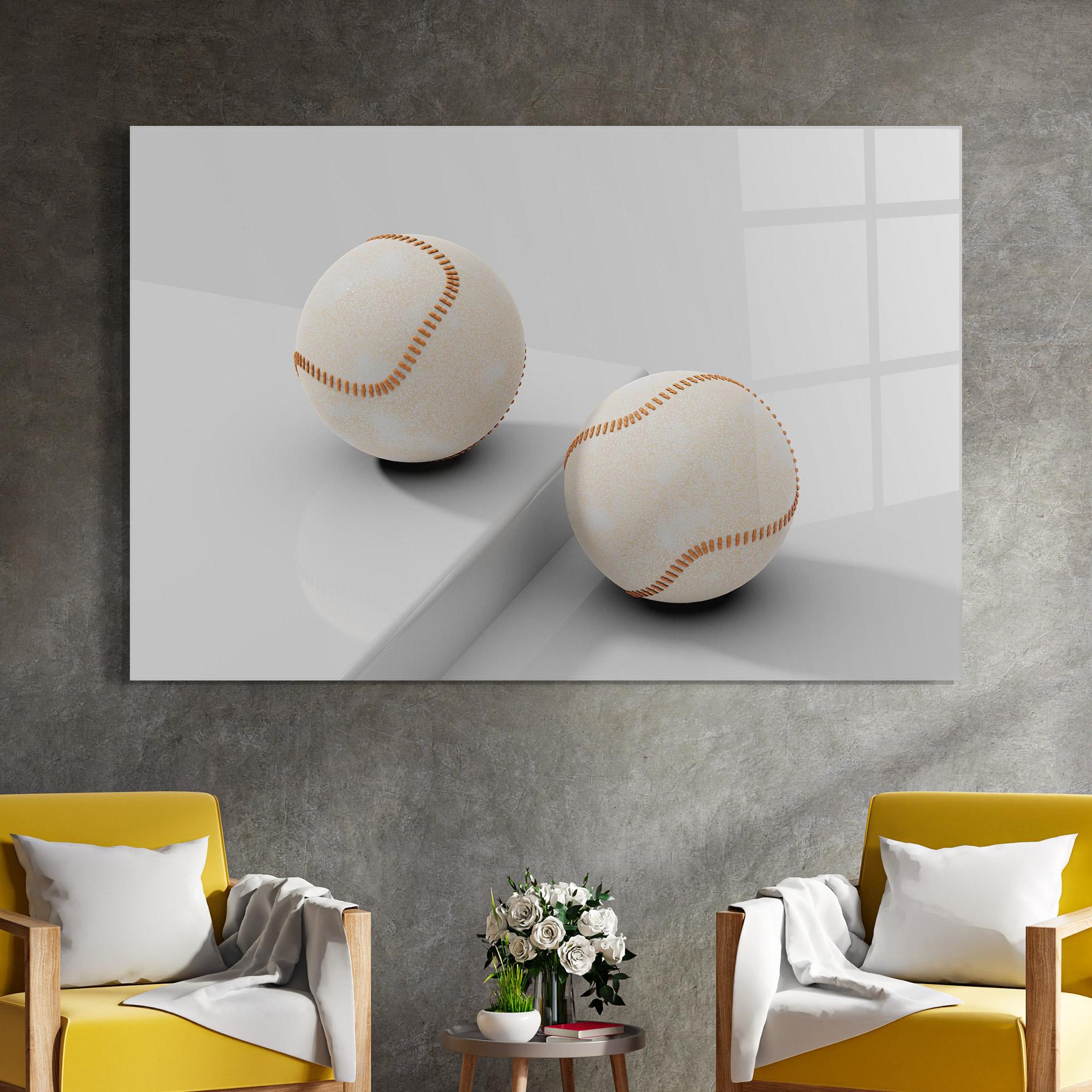 Üvegkép Baseball Ball On White mockup 4