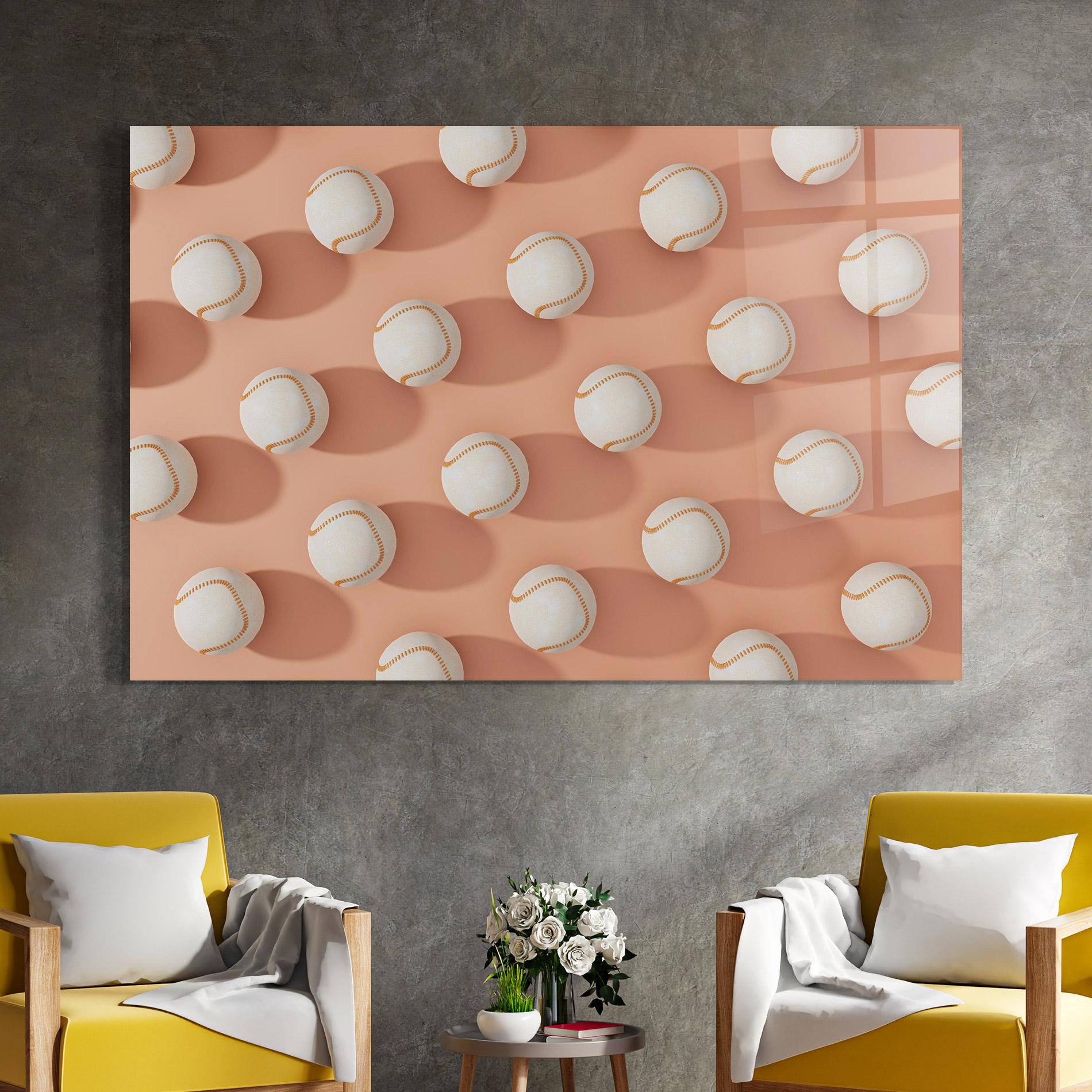 Üvegkép Baseball Ball Pattern mockup 4