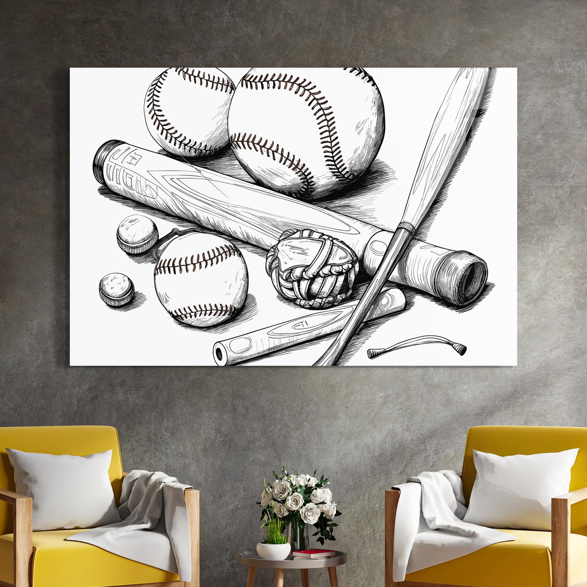 Üvegkép Baseball Balls Line mockup 4
