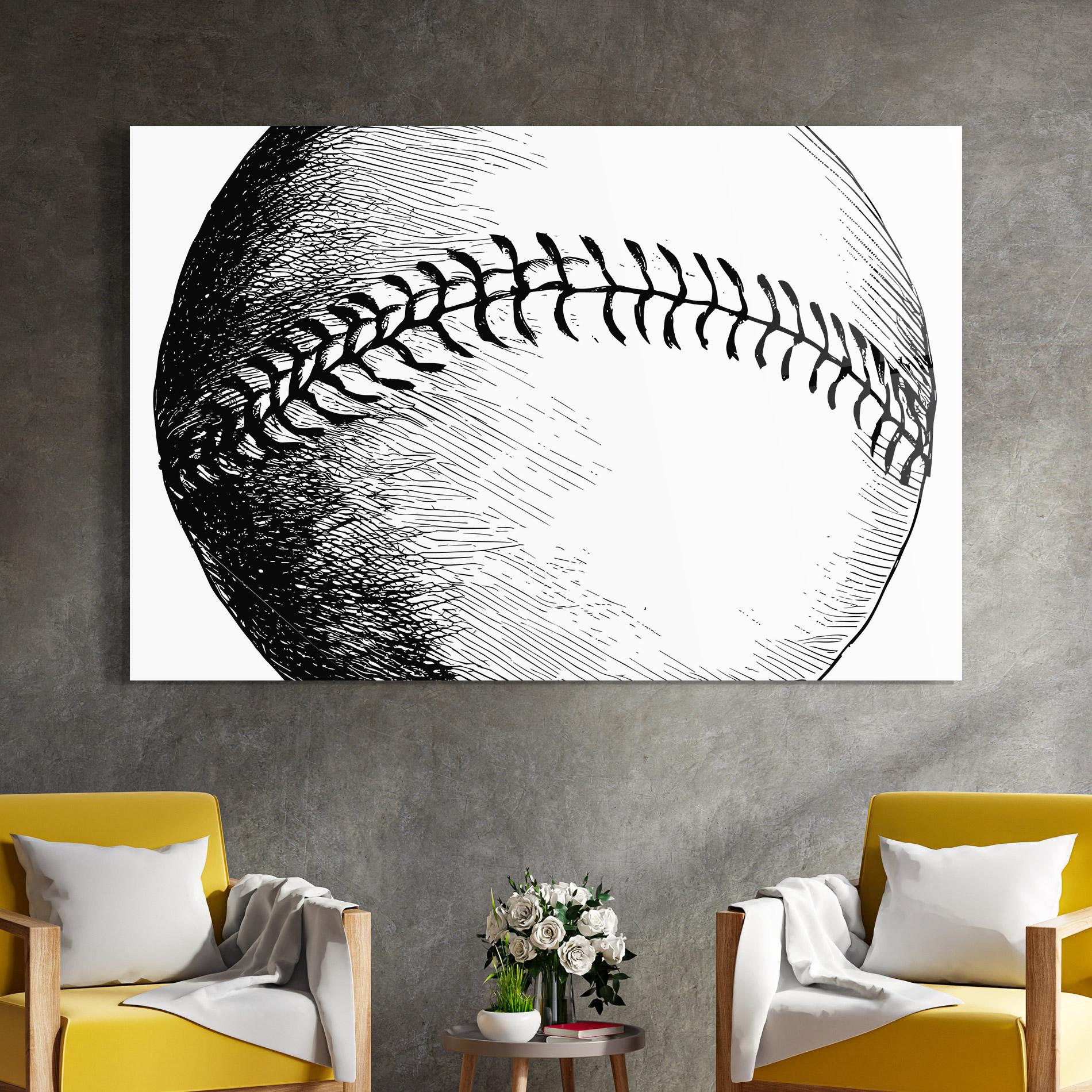 Üvegkép Baseball Black Line mockup 4