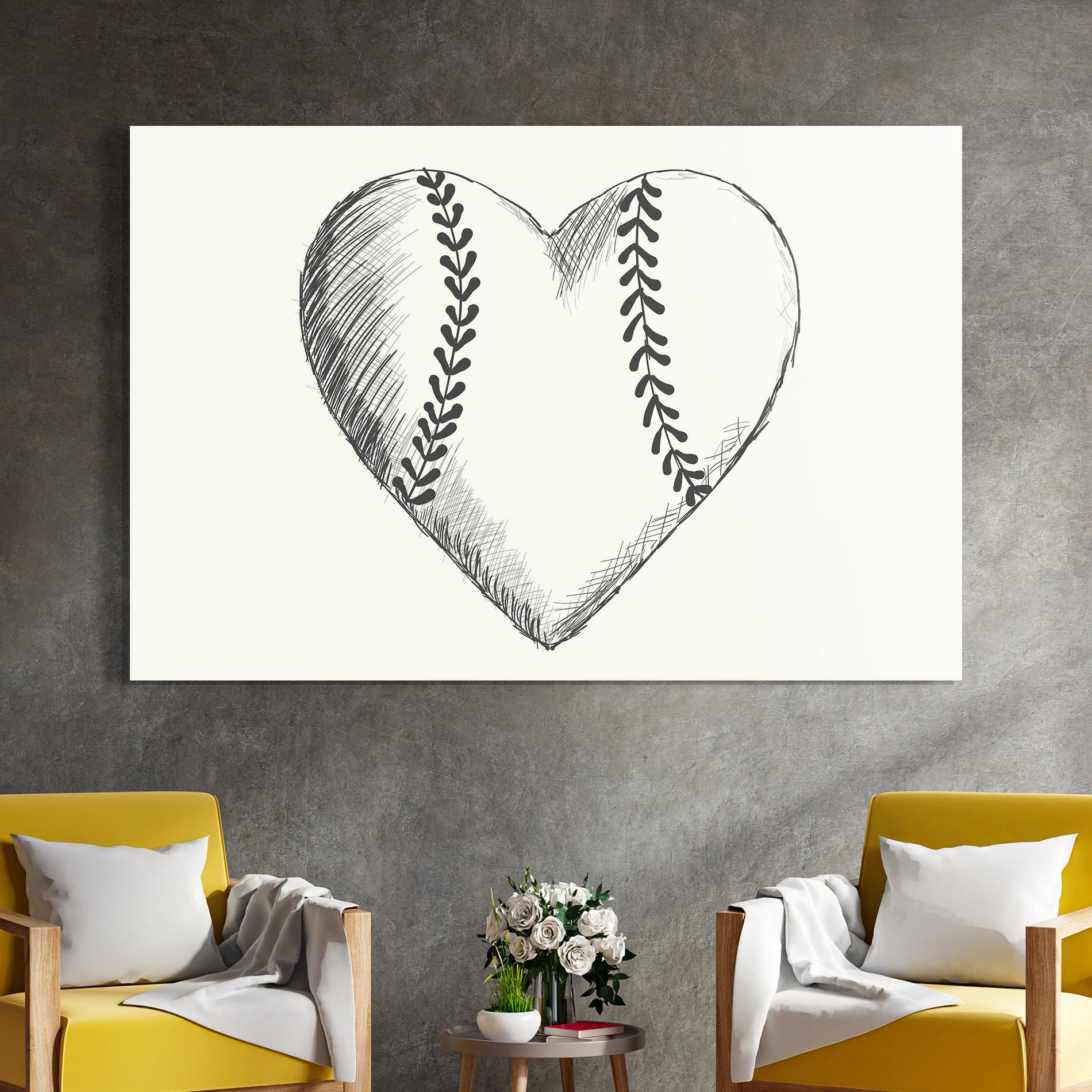 Üvegkép Baseball Heart mockup 4