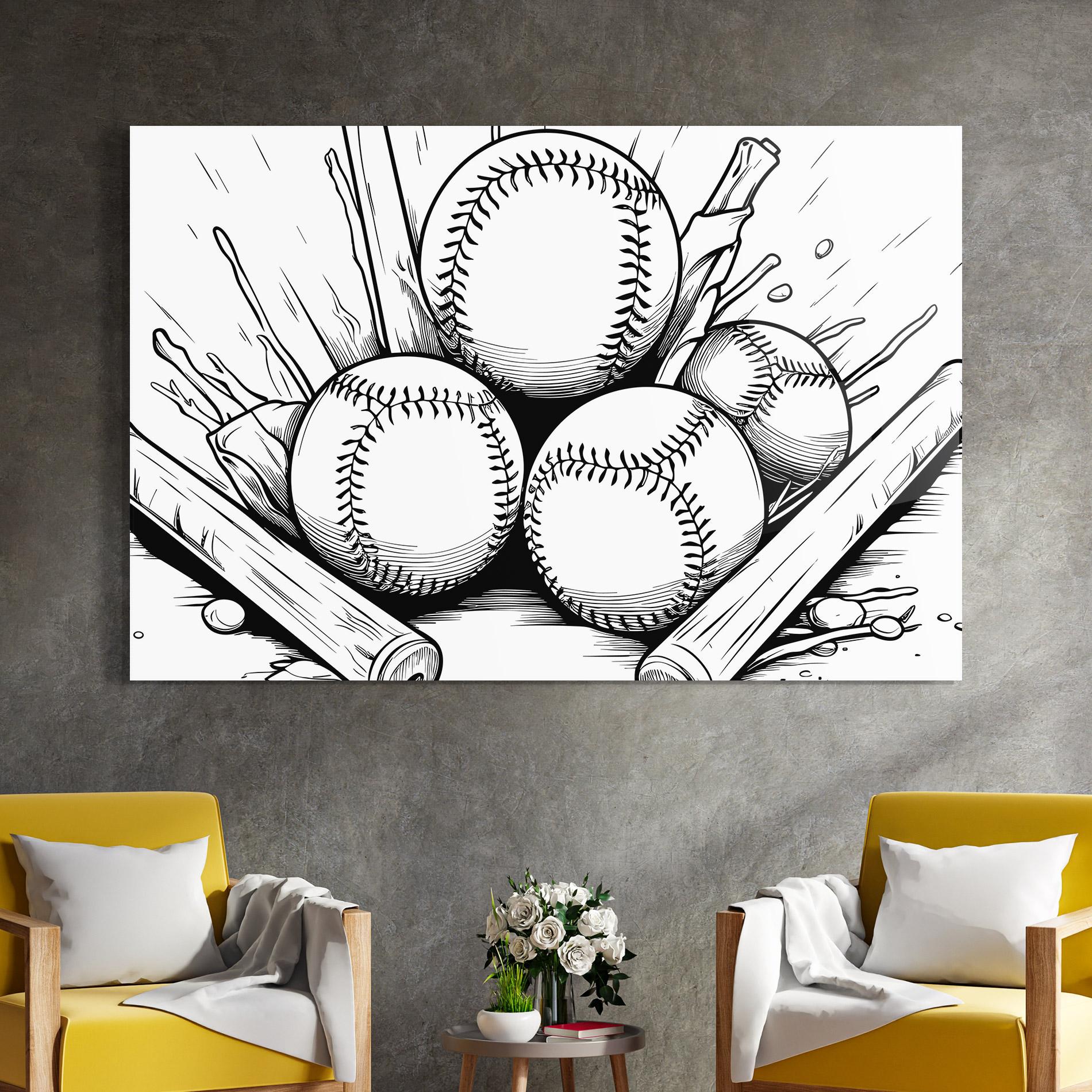 Üvegkép Big Baseball Ball mockup 4